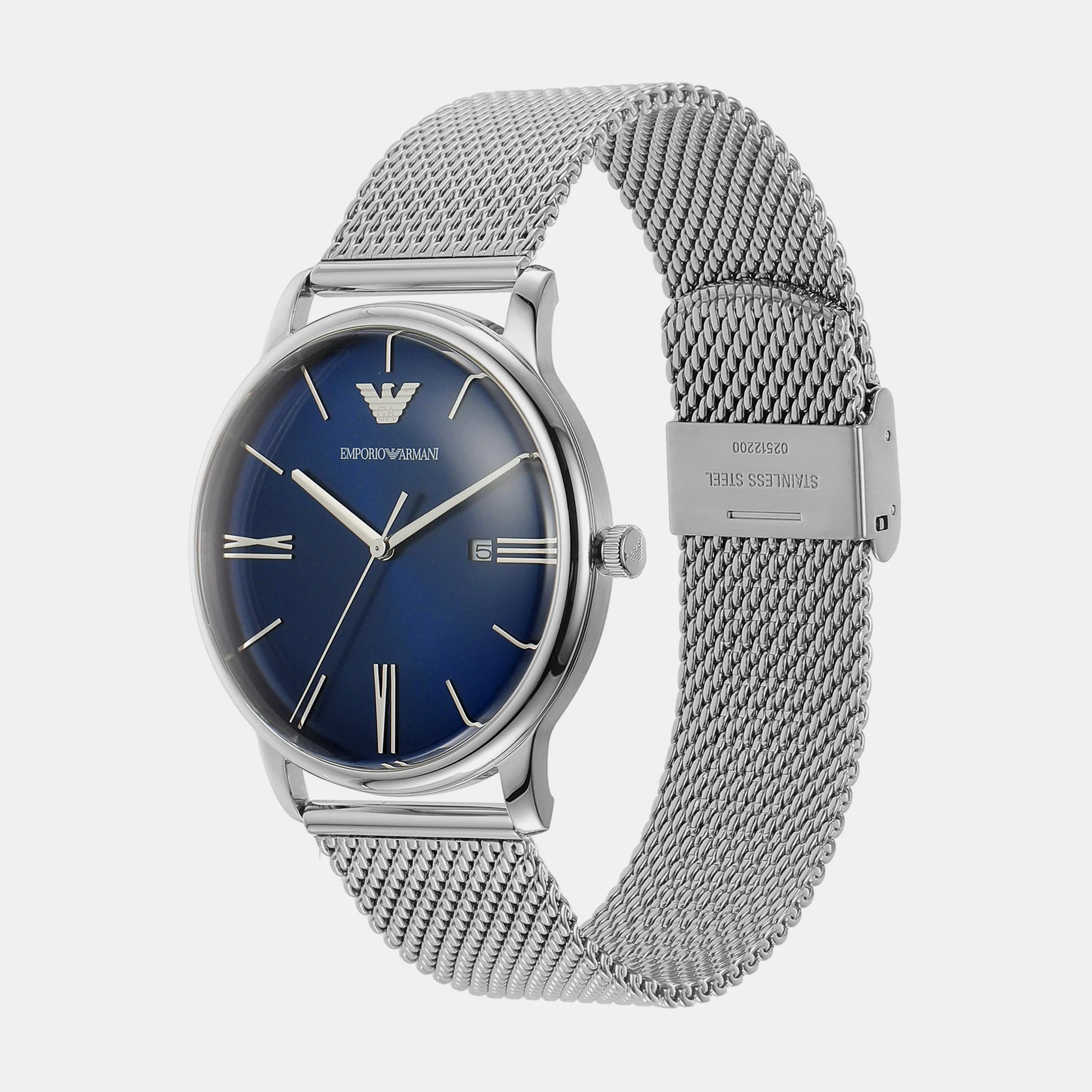 Minimalist Men Quartz Blue Dial Analog Stainless Steel Watch AR11571 - Image 4