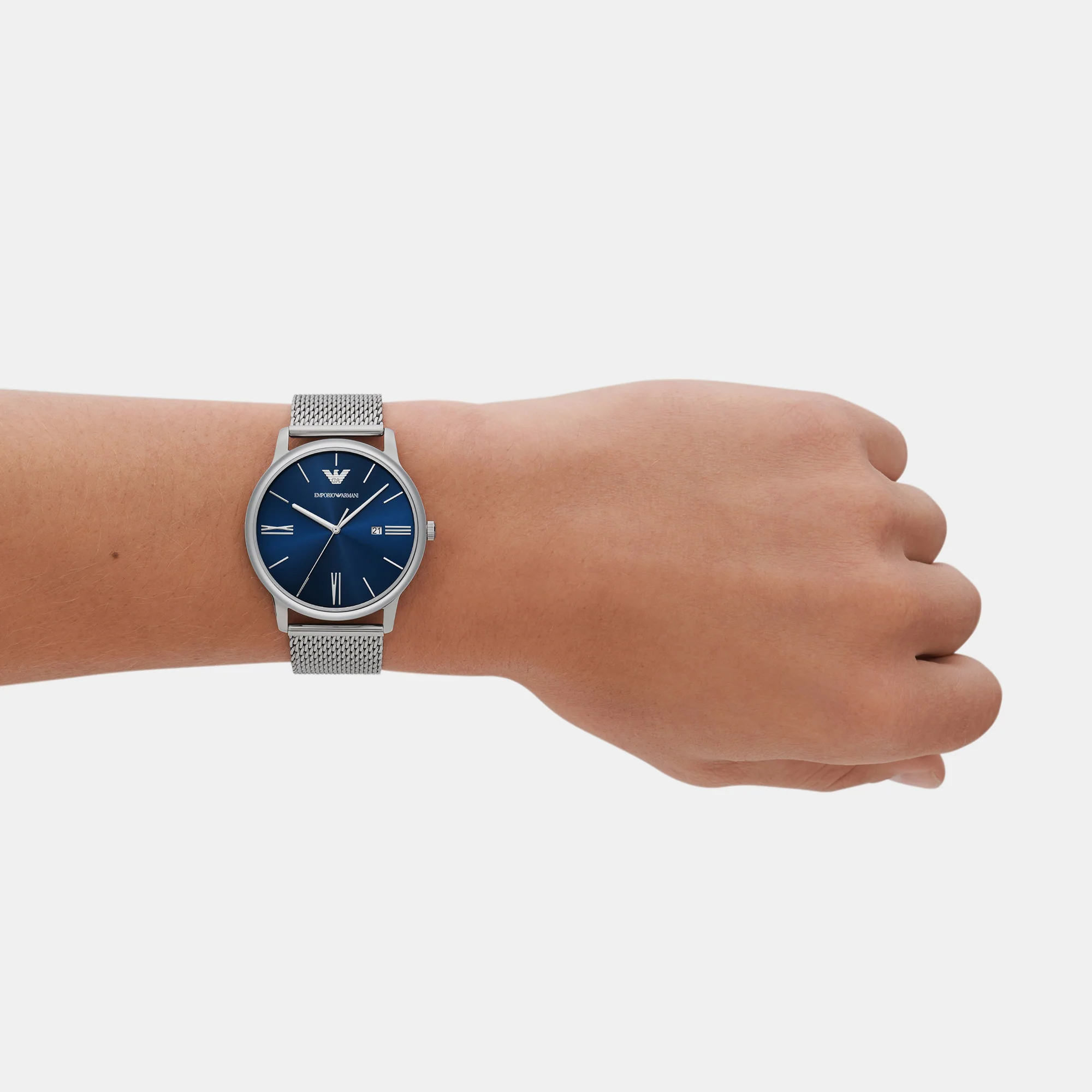 Minimalist Men Quartz Blue Dial Analog Stainless Steel Watch AR11571 - Image 7