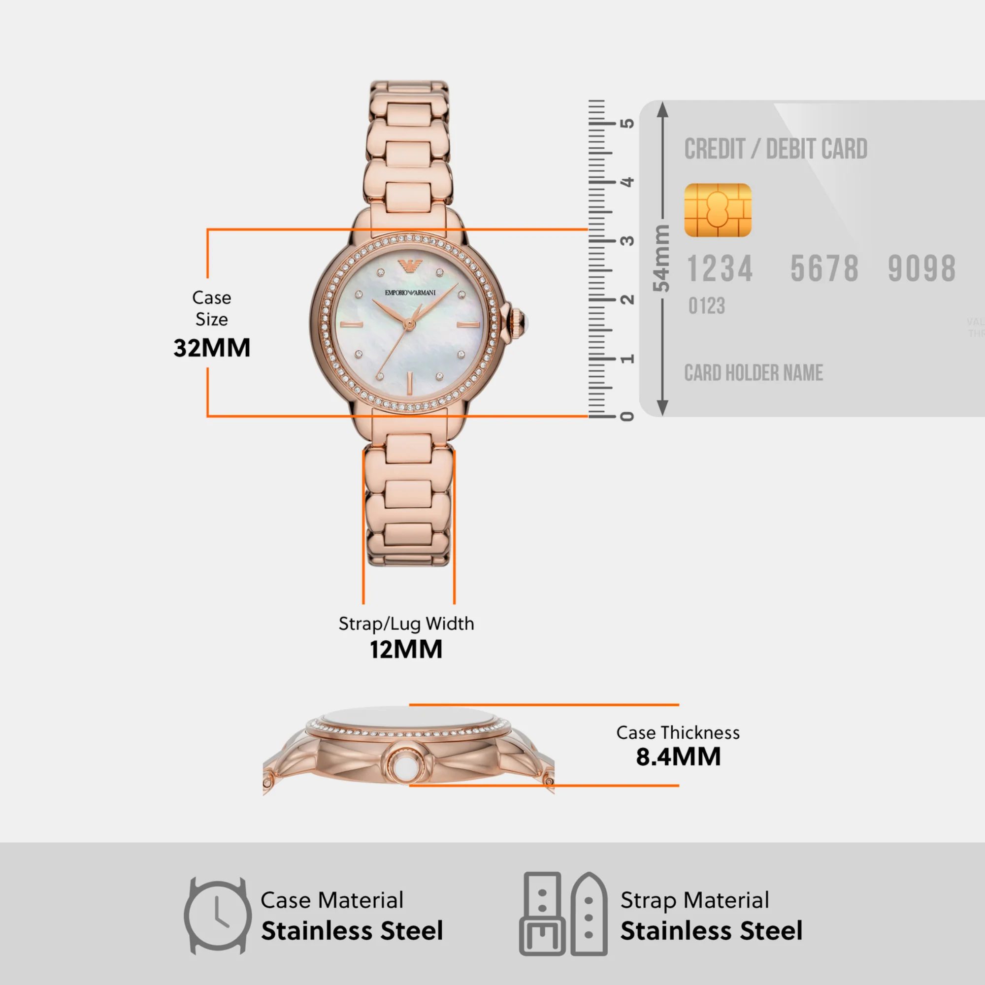 Na Women Quartz Mother Of Pearl Dial Analog Stainless Steel Watch AR11523 - Image 5