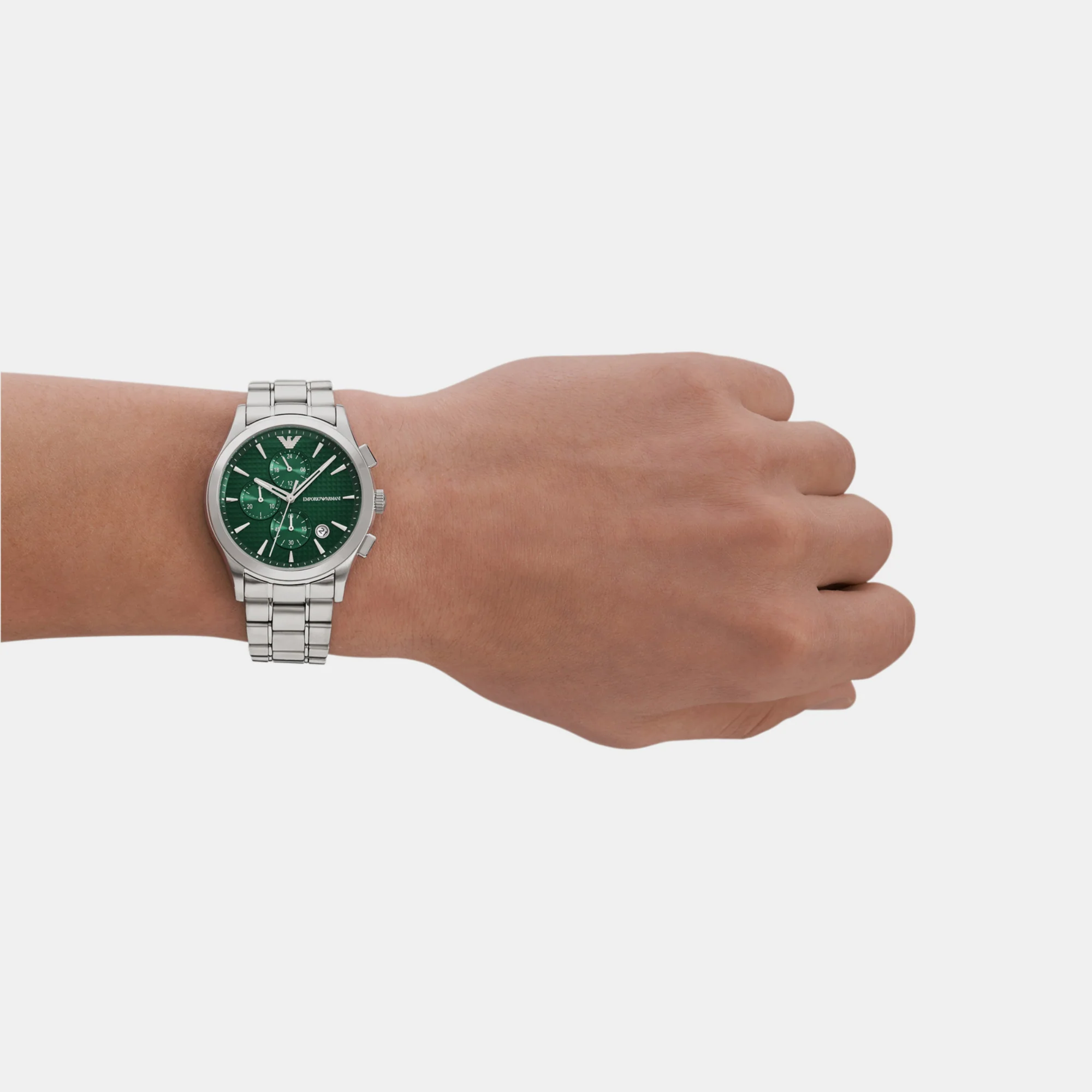 Paolo Men Quartz Green Dial Chronograph Stainless Steel Watch AR11529 - Image 4