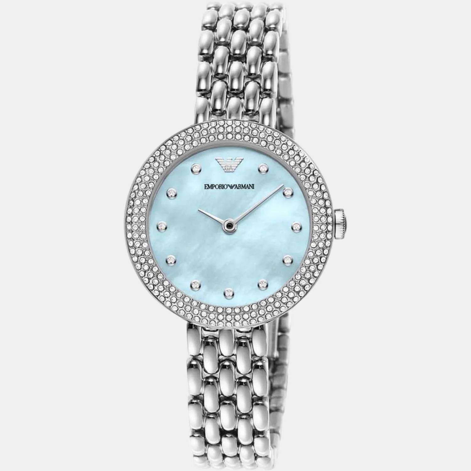 Rosa Women Quartz Blue Dial Analog Stainless Steel Watch AR11460 - Image 3