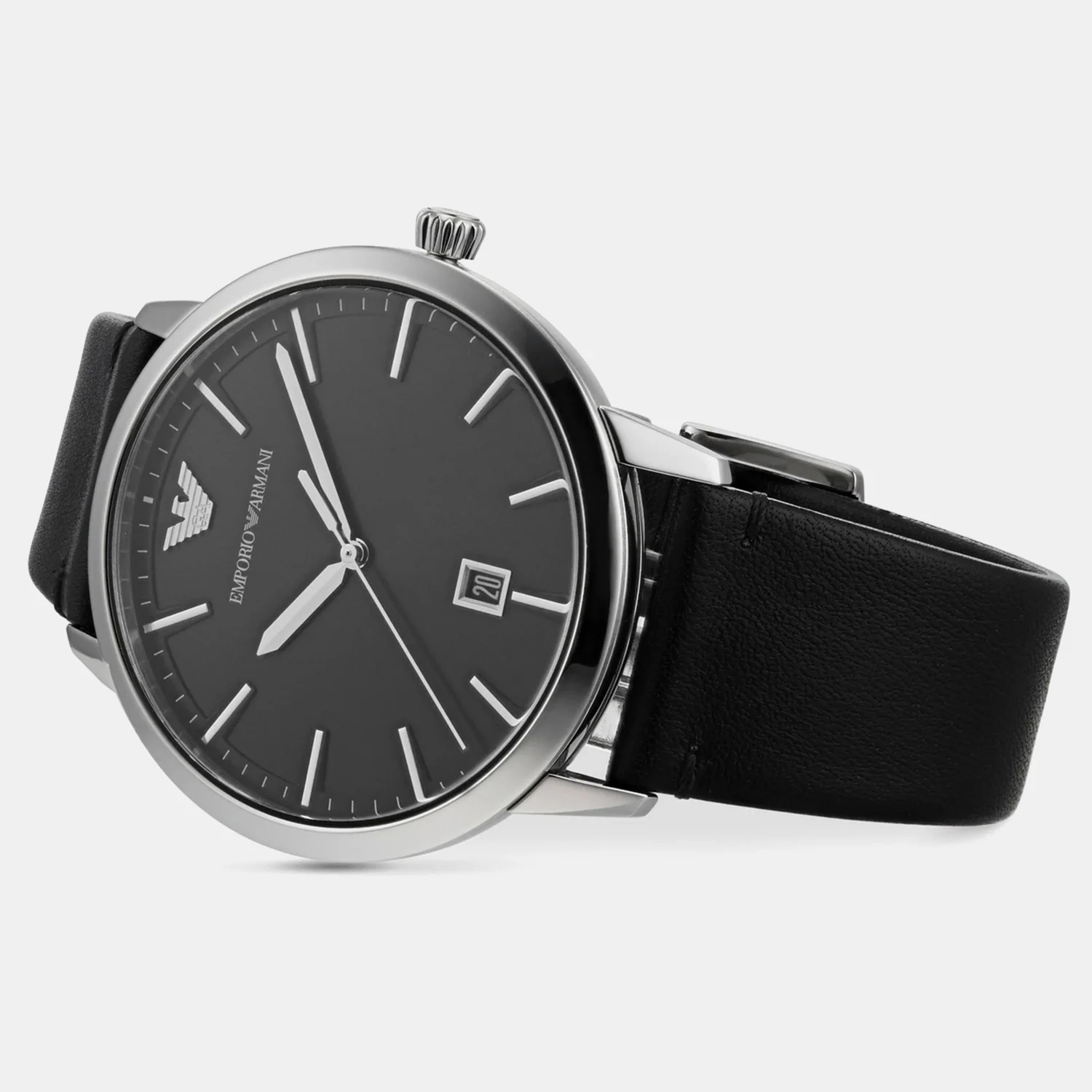 Ruggero Men Quartz Black Dial Analog Leather Watch AR11193 - Image 2