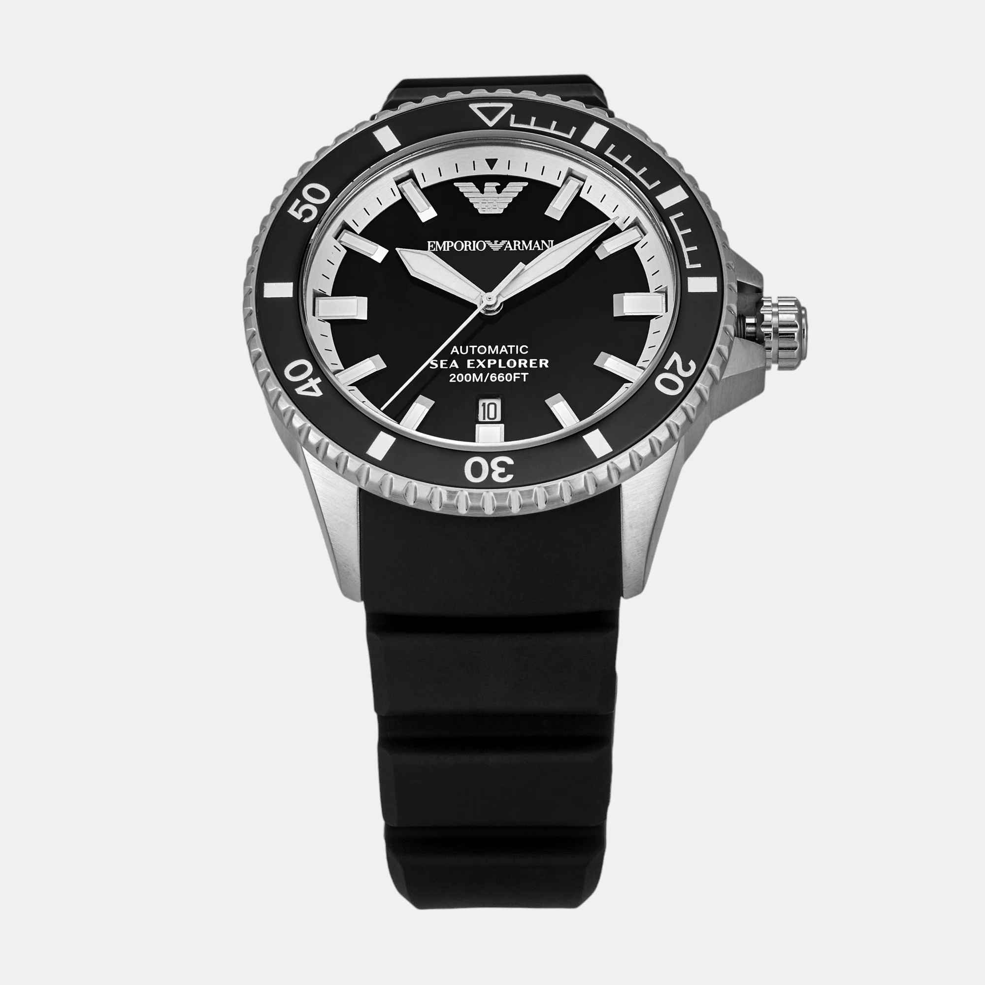 Sea Explorer Men Automatic Black Dial Analog Silicone Watch AR60078 - Image 4