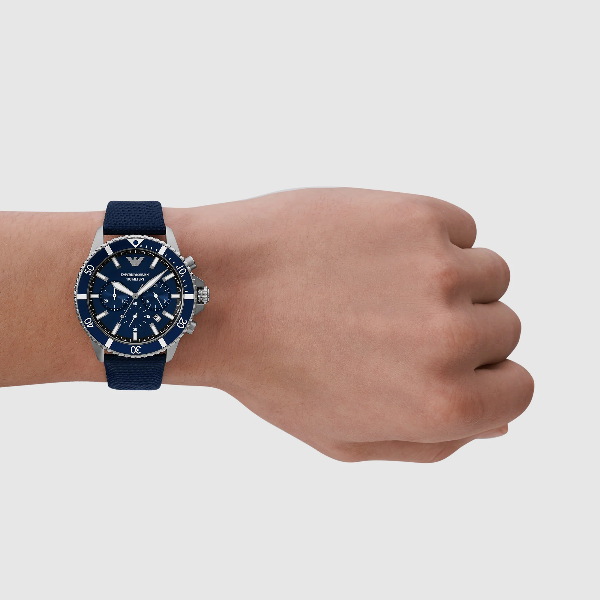 Sea Explorer Men Quartz Blue Dial Chronograph Nylon Watch AR11588 - Image 4