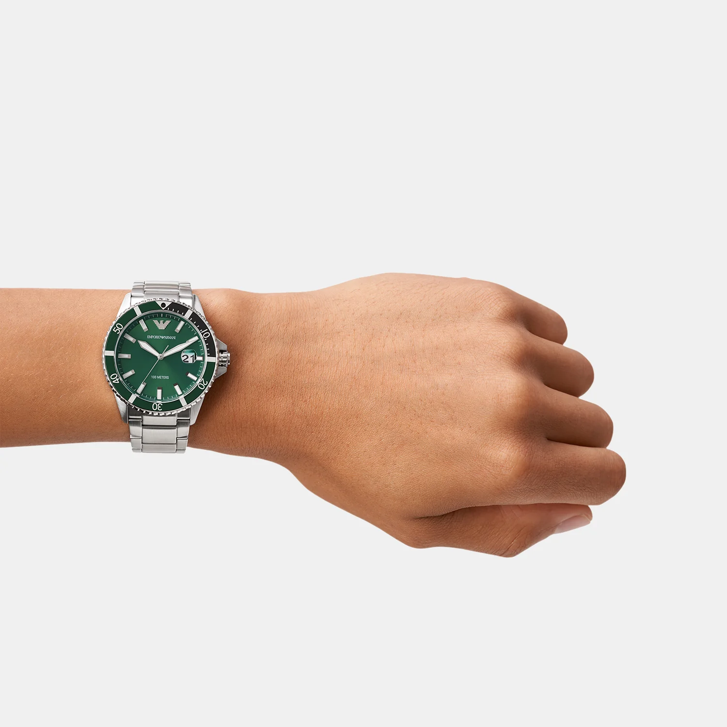 Sea Explorer Men Quartz Green Dial Analog Stainless Steel Watch AR11338 - Image 11