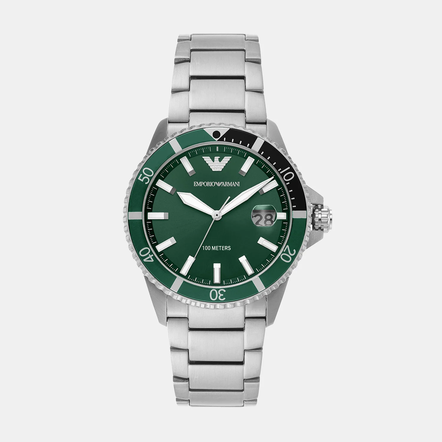 Sea Explorer Men Quartz Green Dial Analog Stainless Steel Watch AR11338 - Image 2
