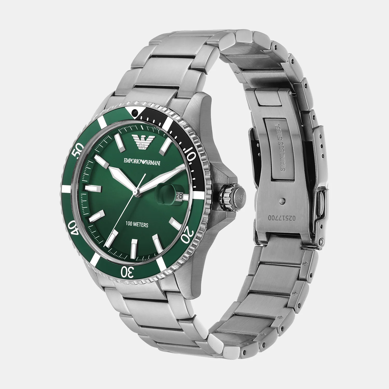 Sea Explorer Men Quartz Green Dial Analog Stainless Steel Watch AR11338 - Image 3