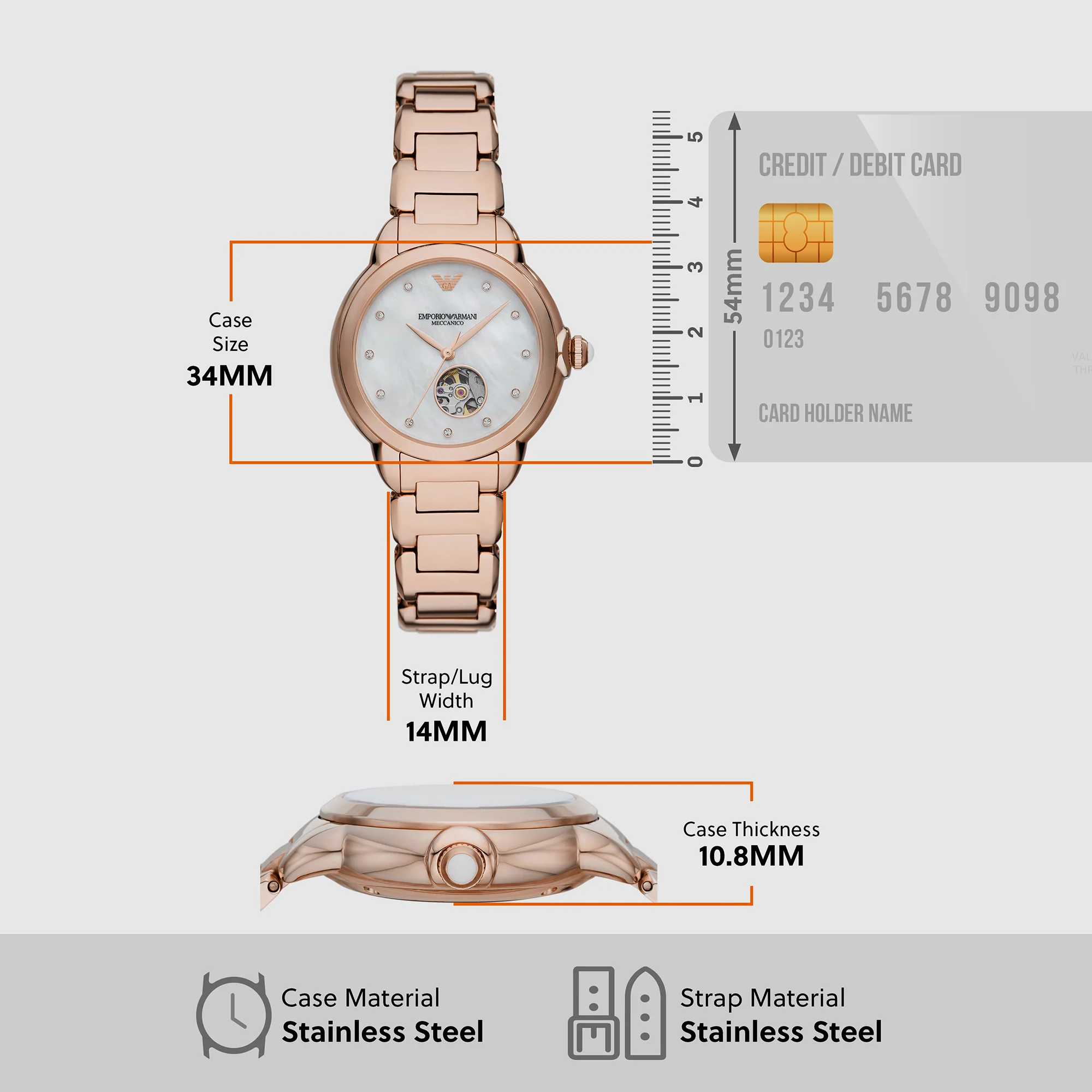 Women Automatic White Dial Analog Stainless Steel Watch AR60072 - Image 5