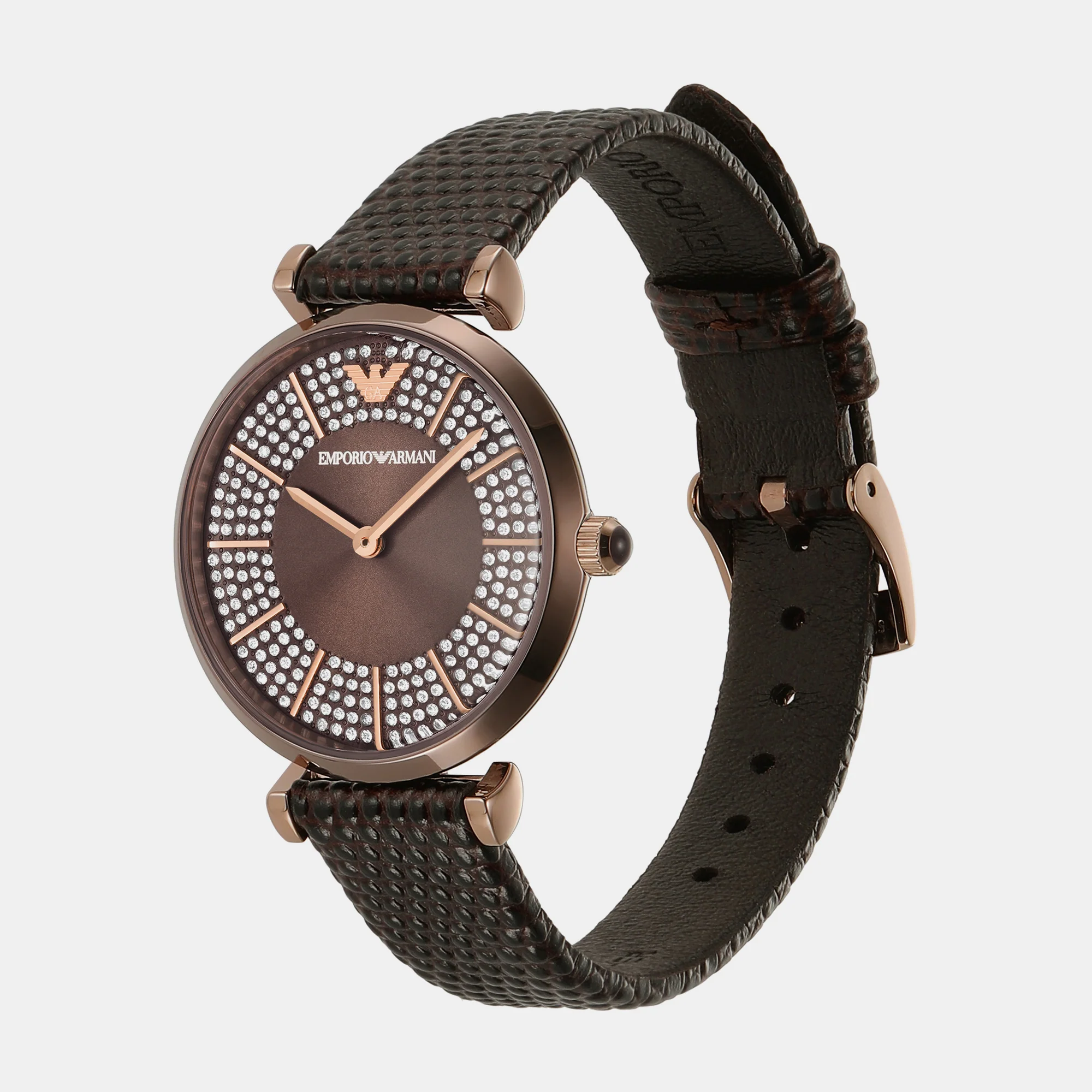 Women Quartz Brown Dial Analog Leather Watch AR11565 - Image 4