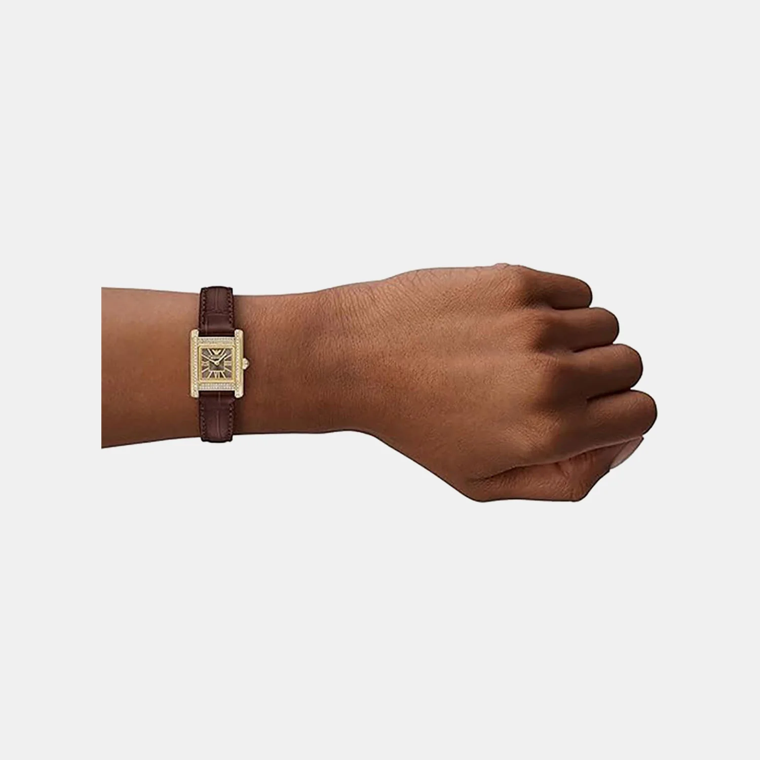 Women Quartz Brown Dial Analog Leather Watch AR11705 - Image 4