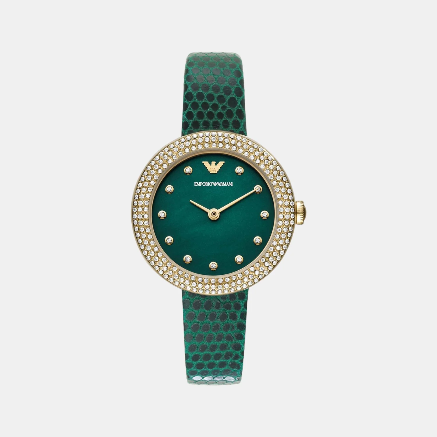 Women Quartz Green Dial Analog Leather Watch AR11419