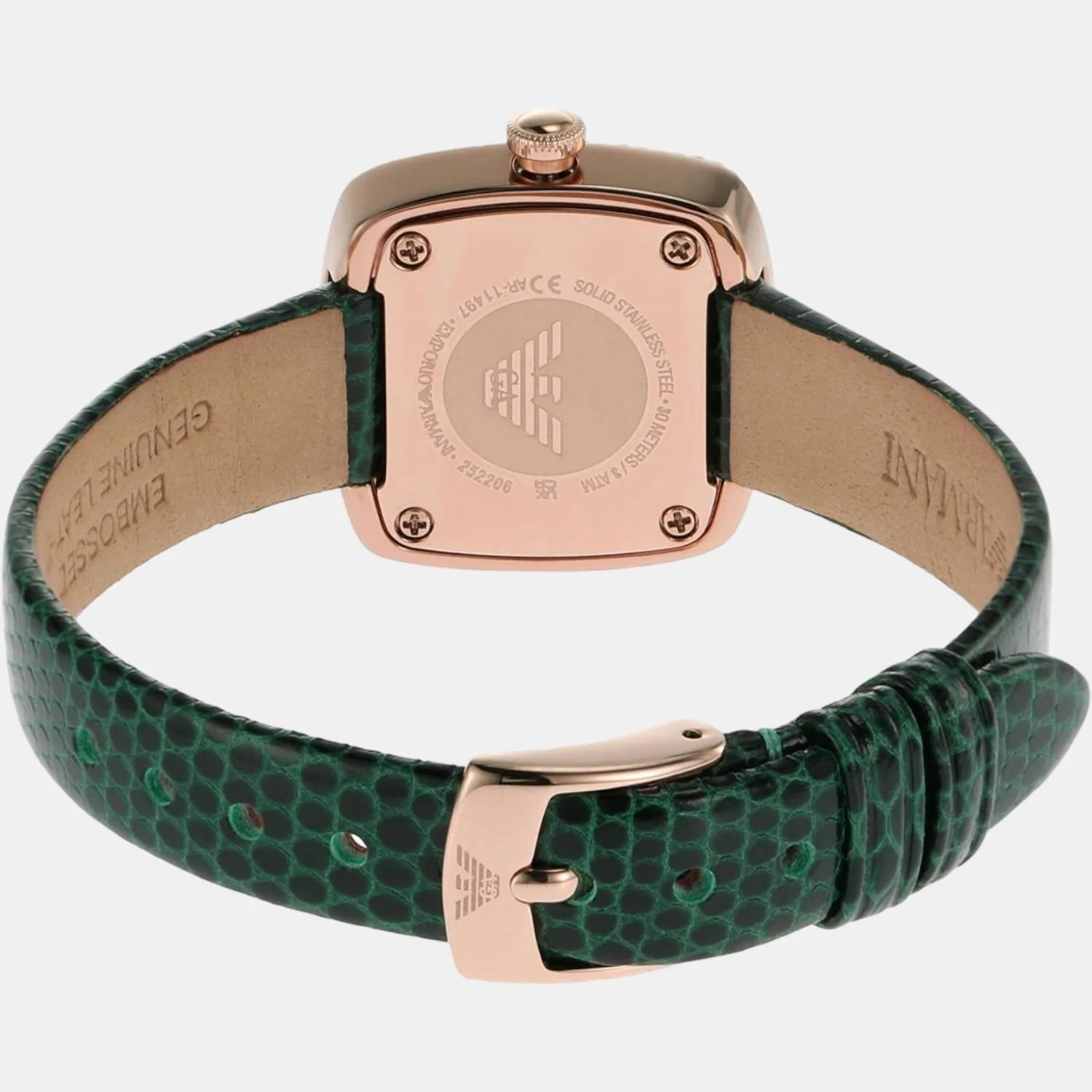 Women Quartz Green Dial Analog Leather Watch AR11497 - Image 2
