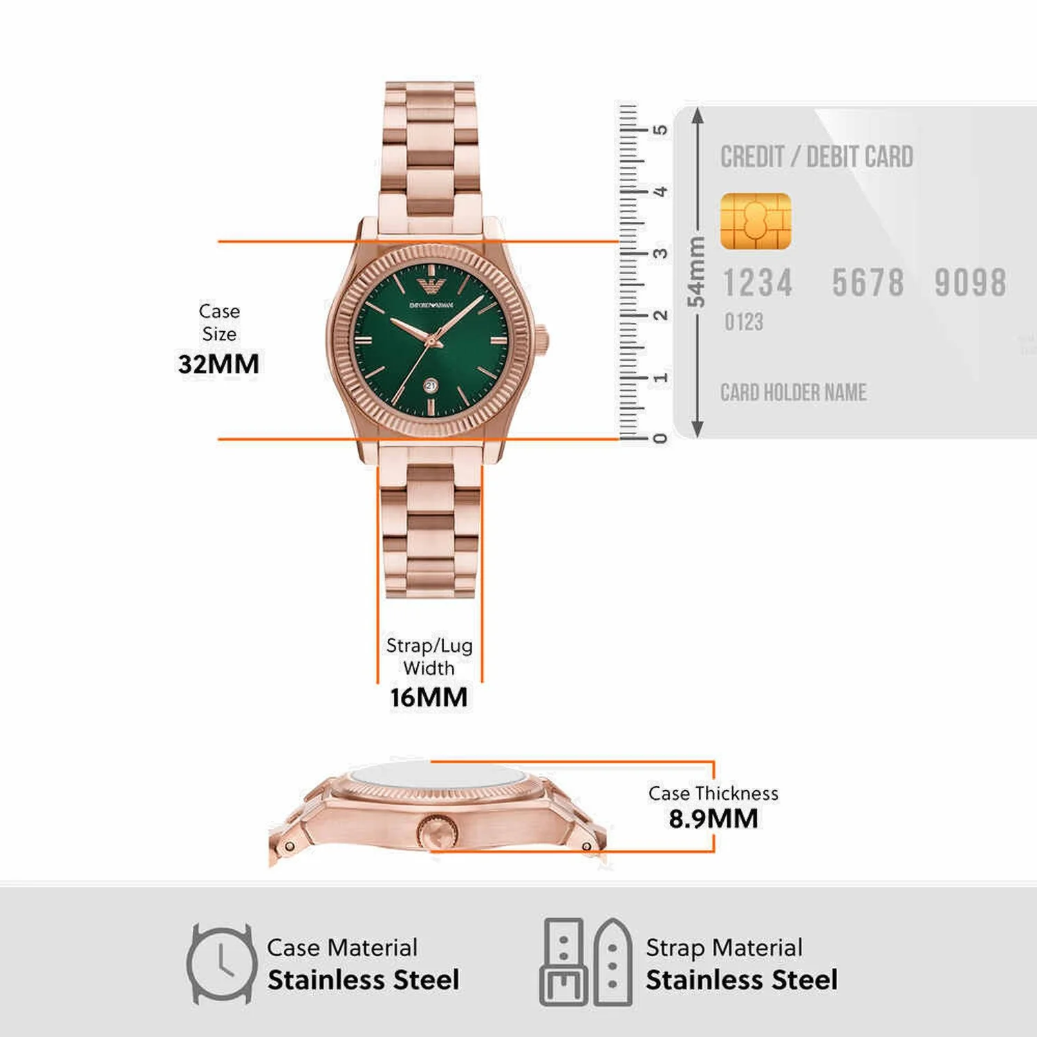 Women Quartz Green Dial Analog Watch AR11639 - Image 5