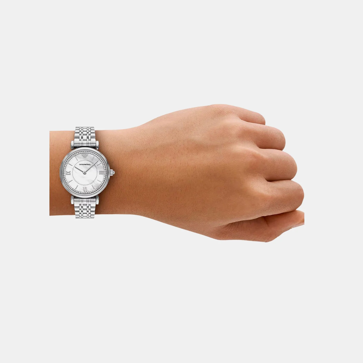 Women Quartz Mother Of Pearl Dial Analog Stainless Steel Watch AR11701 - Image 4