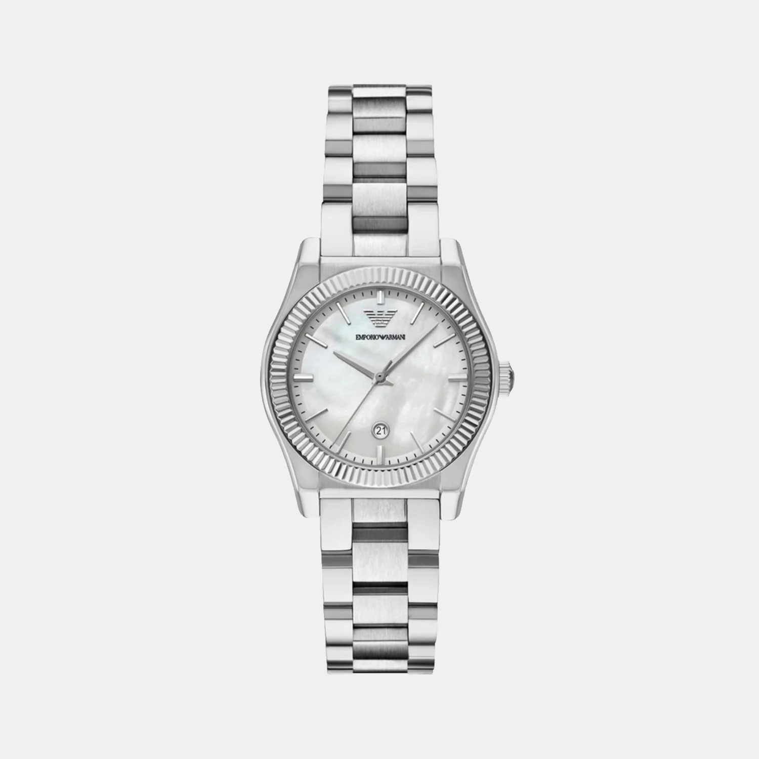 Women Quartz Mother of Pearl Dial Analog Stainless Steel Watch AR11723