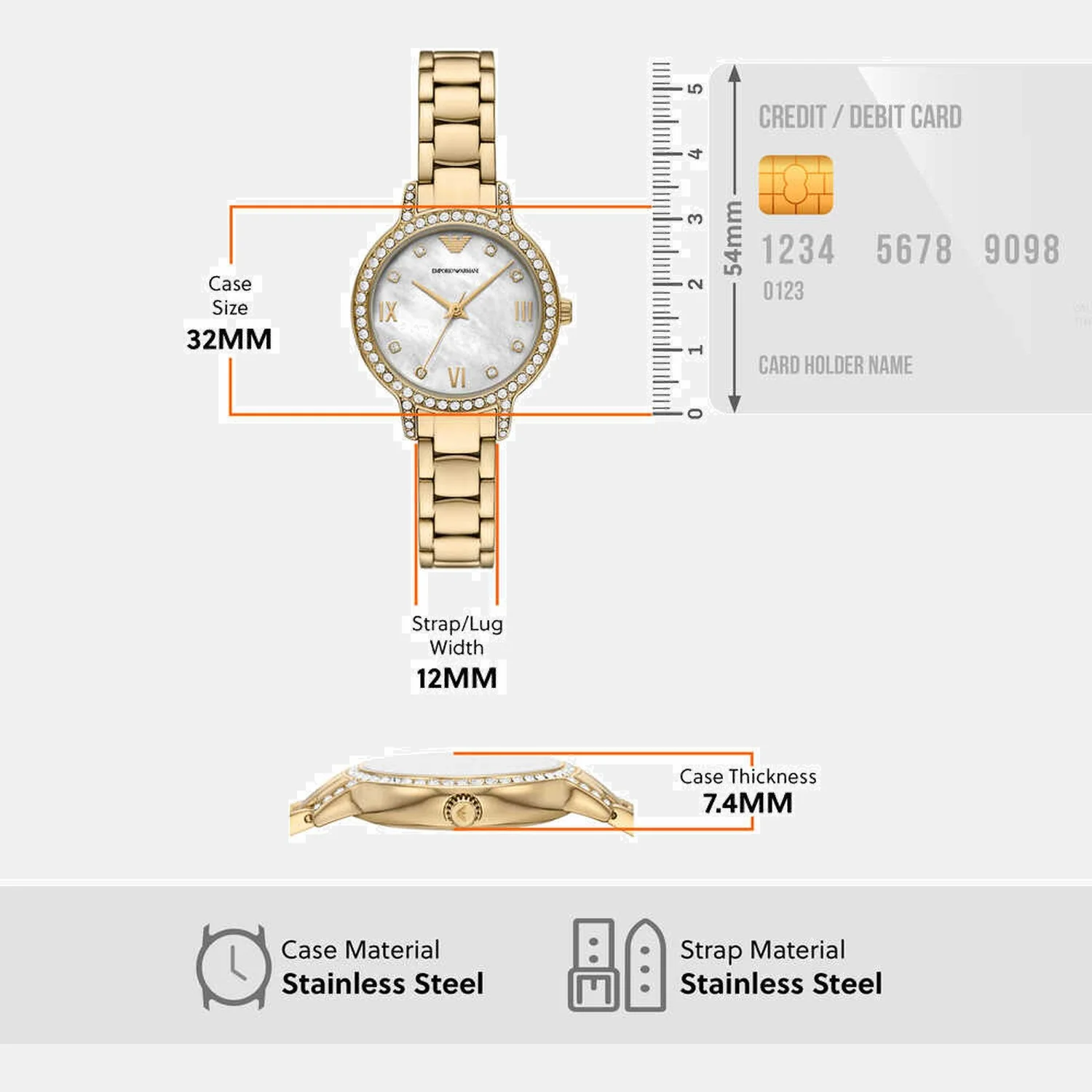 Women Quartz Mother of Pearl Dial Analog Watch AR11652 - Image 4