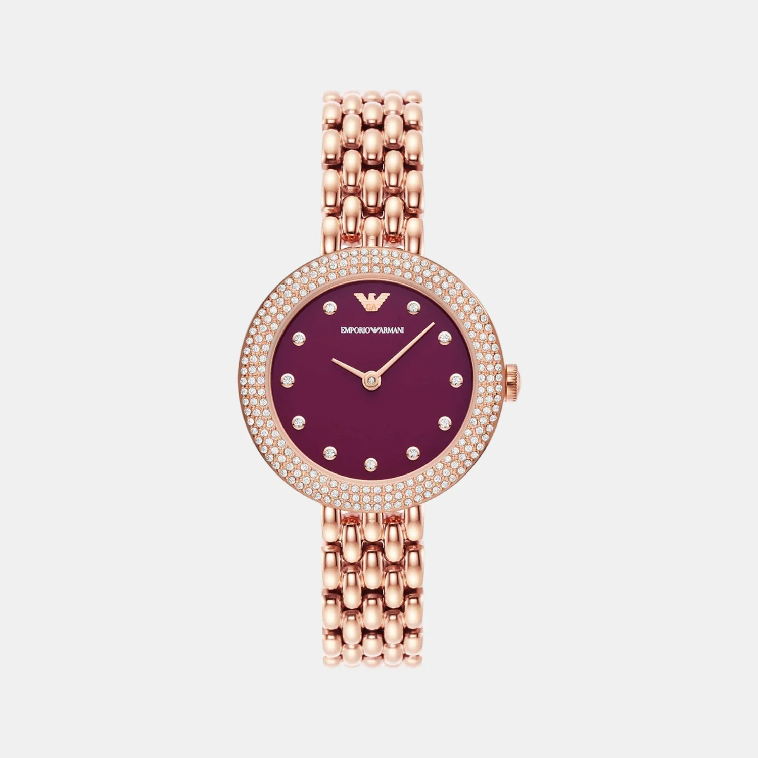 Women Quartz Purple Dial Analog Stainless Steel Watch AR11491