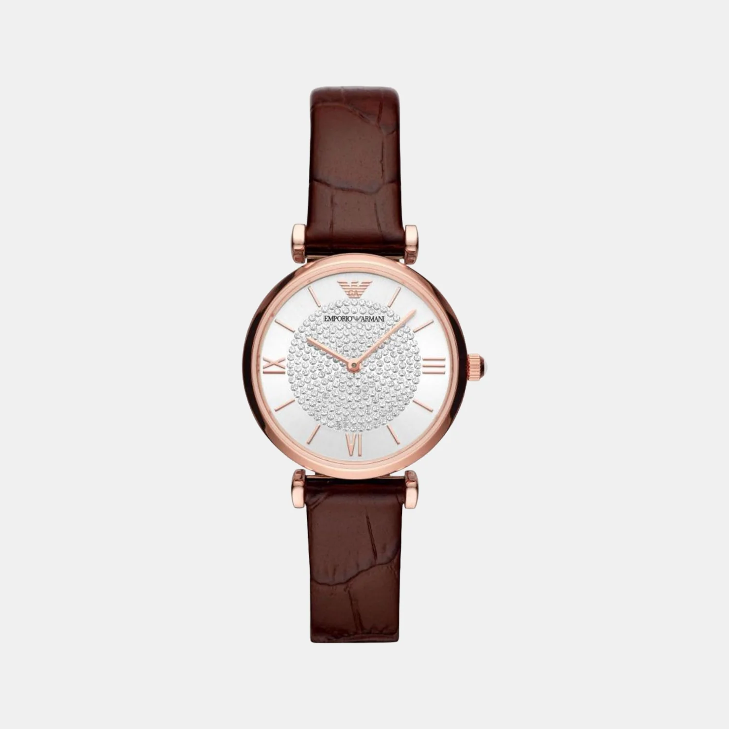 Women Quartz Silver Dial Analog Leather Watch AR11269