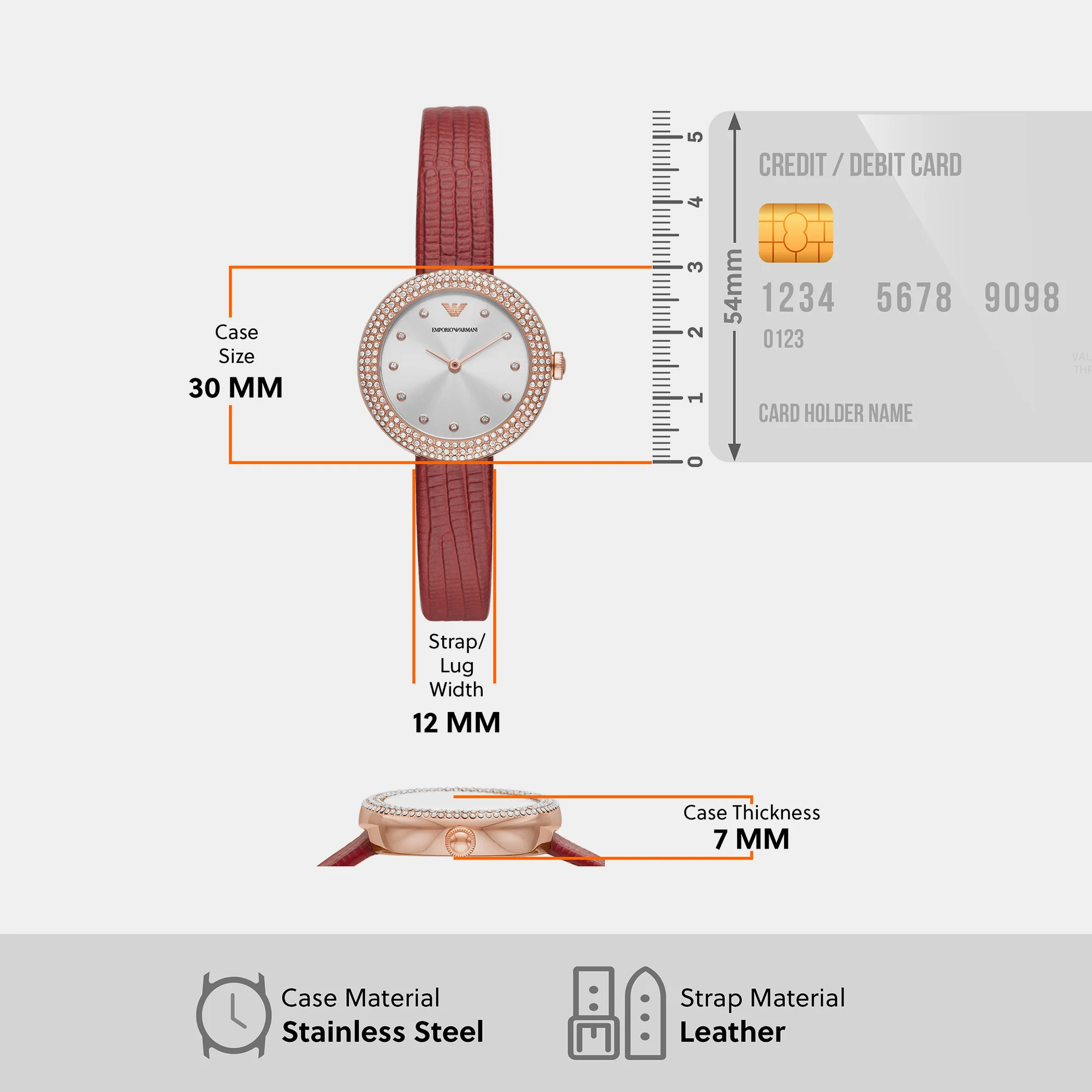 Women Quartz Silver Dial Analog Leather Watch AR11438 - Image 6