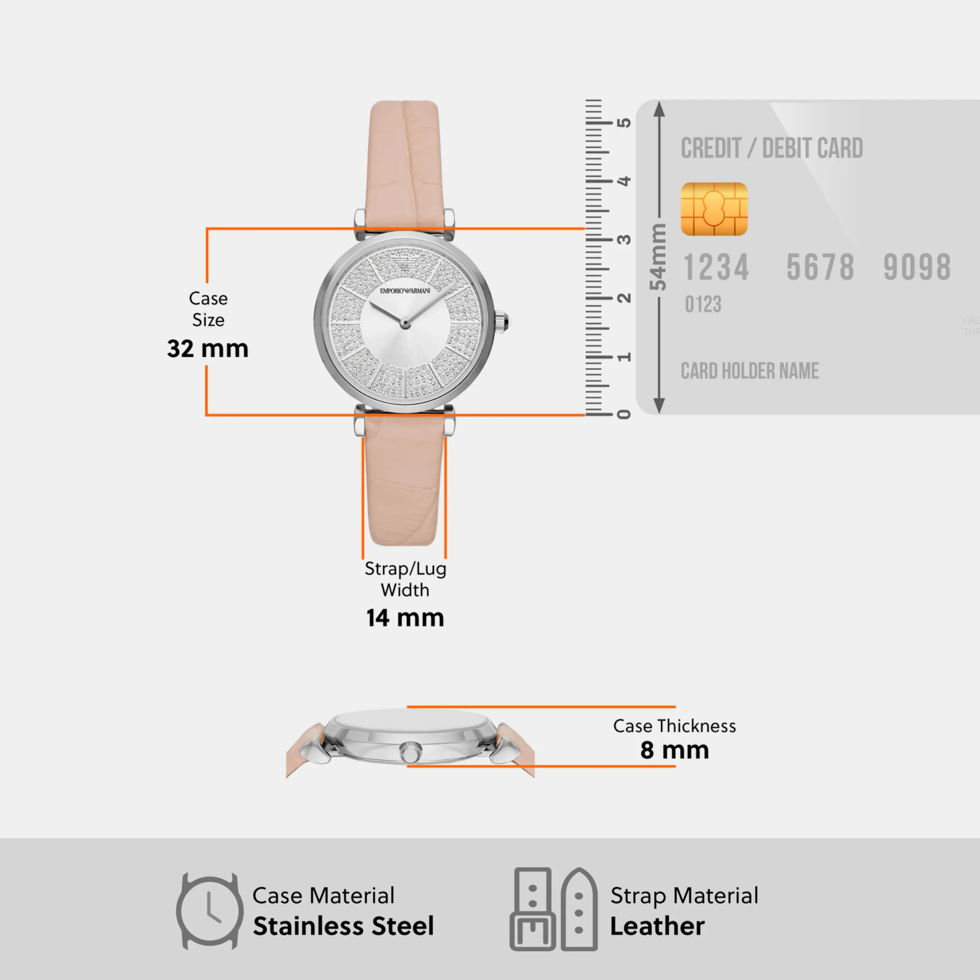 Women Quartz Silver Dial Analog Leather Watch AR11543 - Image 4