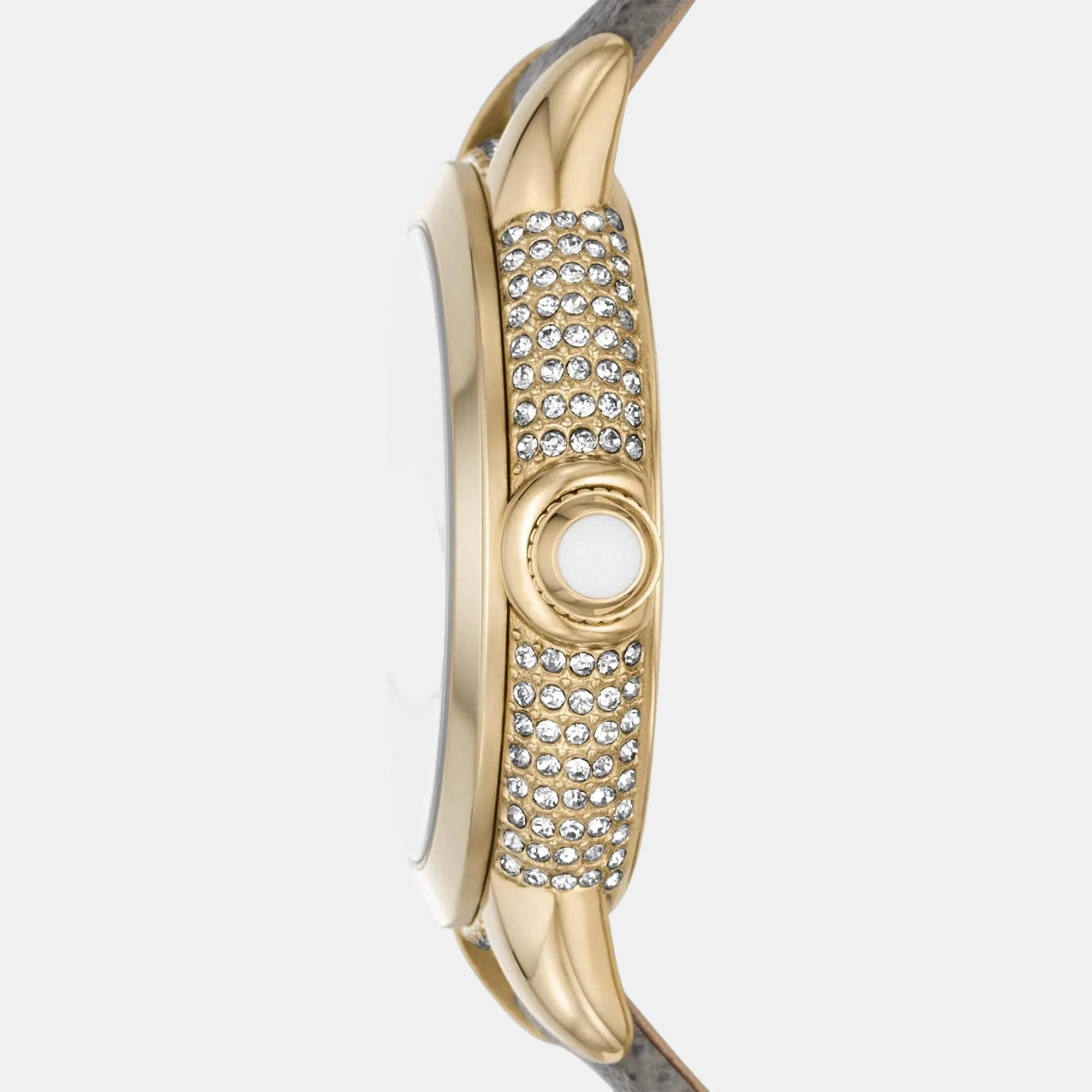 Women Quartz White Dial Analog Leather Watch AR11526 - Image 2
