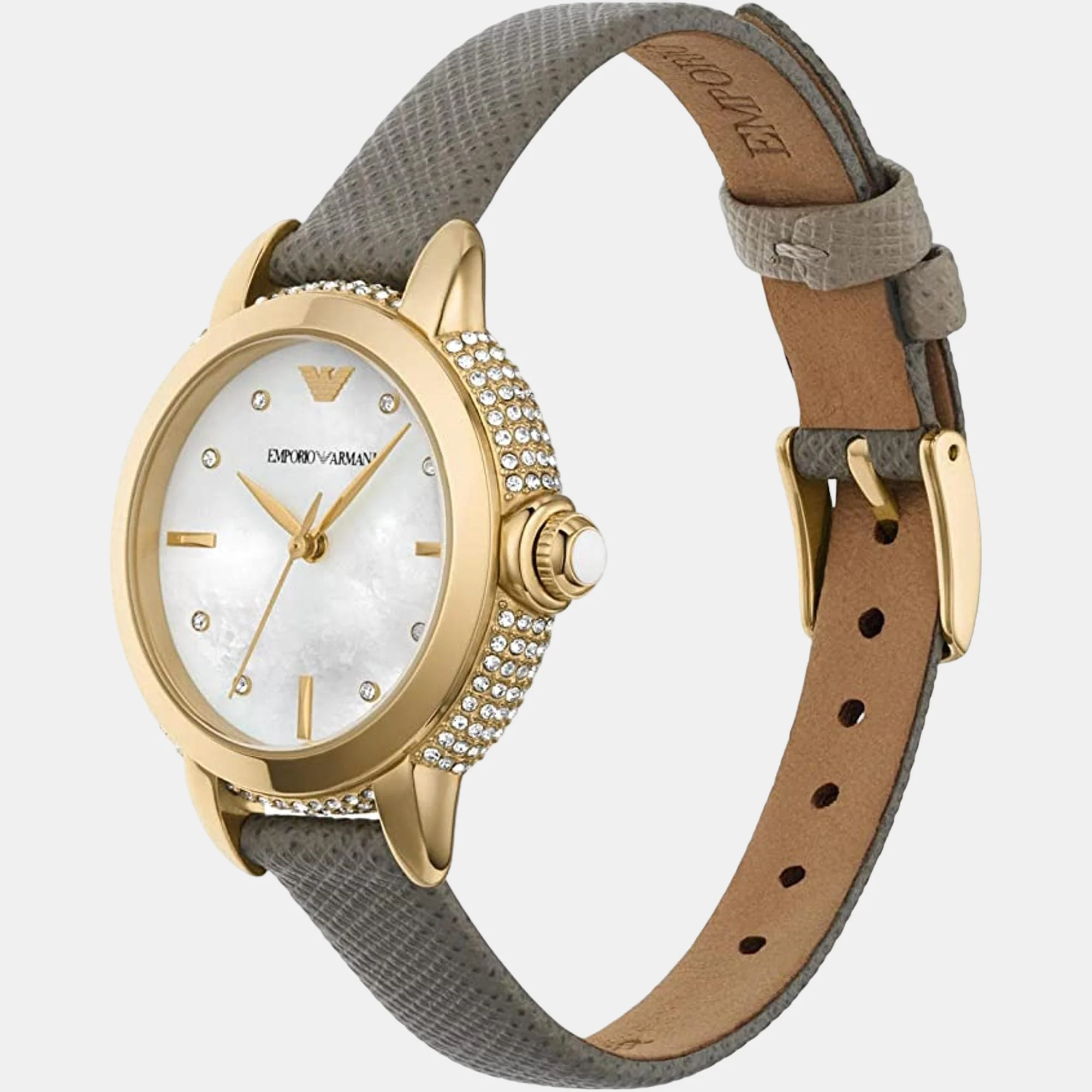 Women Quartz White Dial Analog Leather Watch AR11526 - Image 4