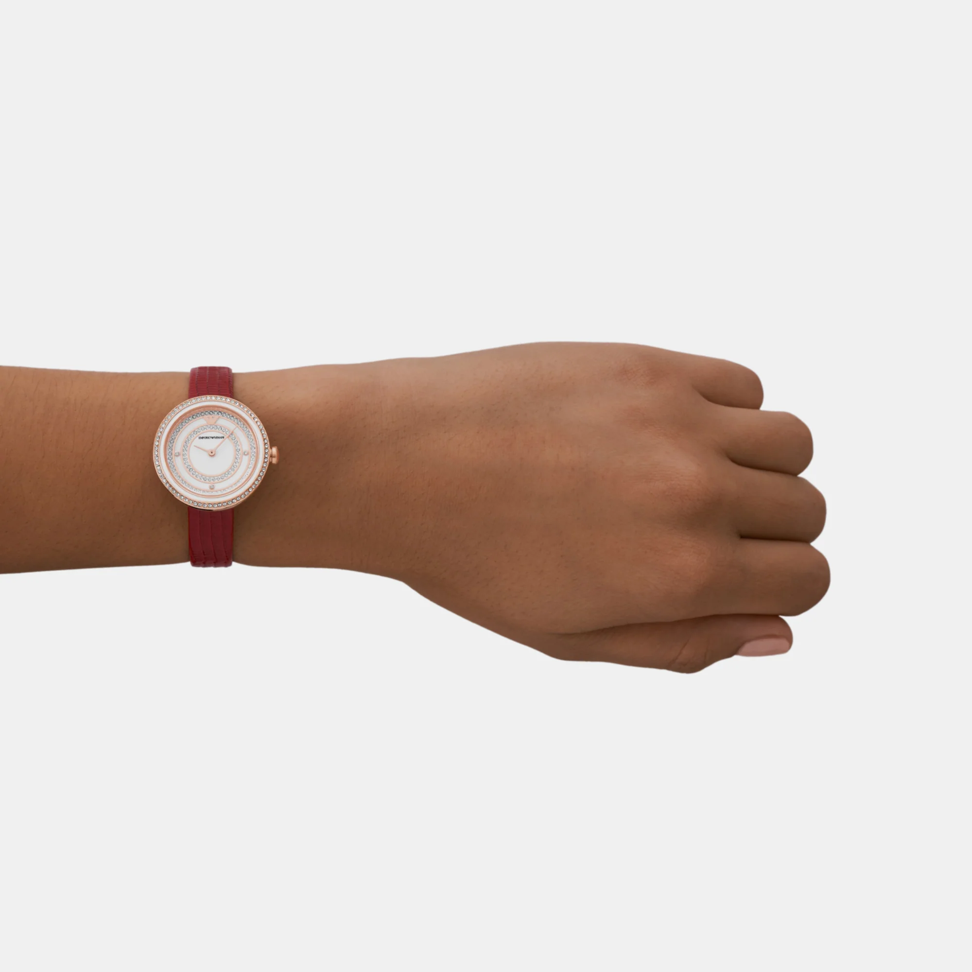 Women Quartz White Dial Analog Leather Watch AR11532 - Image 3