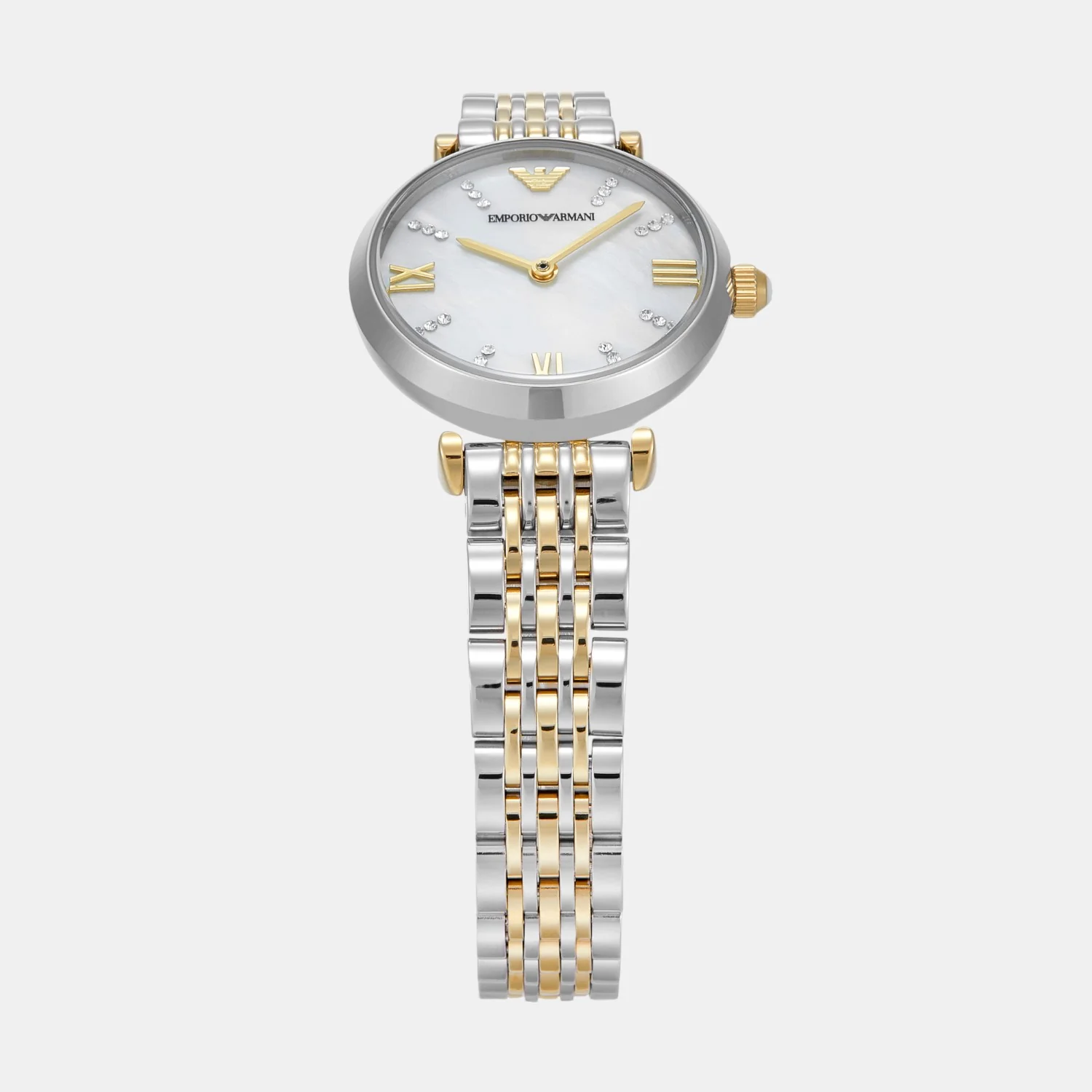 Women Quartz White Mother Of Pearl Dial Analog Stainless Steel Watch AR80078SET - Image 3