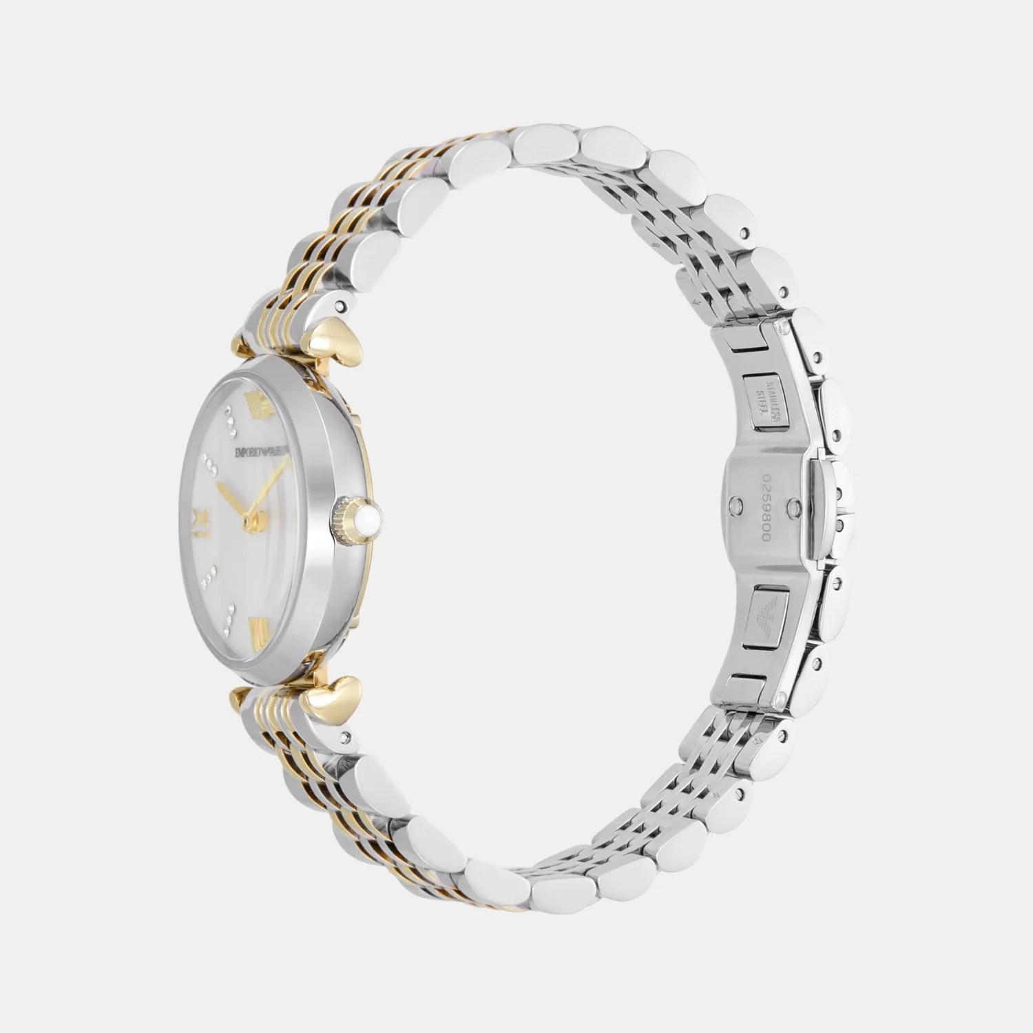 Women Quartz White Mother Of Pearl Dial Analog Stainless Steel Watch AR80078SET - Image 6