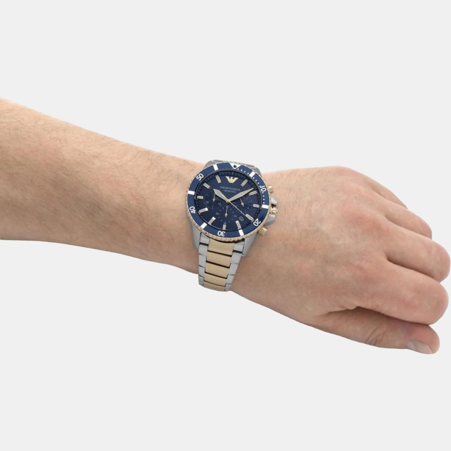 World Explorer Men Quartz Blue Dial Chronograph Stainless Steel Watch AR11362 - Image 4