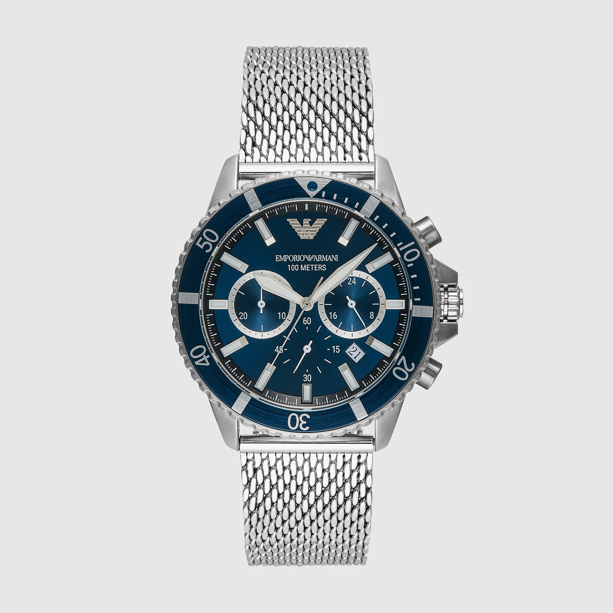 world explorer Men Quartz Blue Dial Chronograph Stainless Steel Watch AR11587