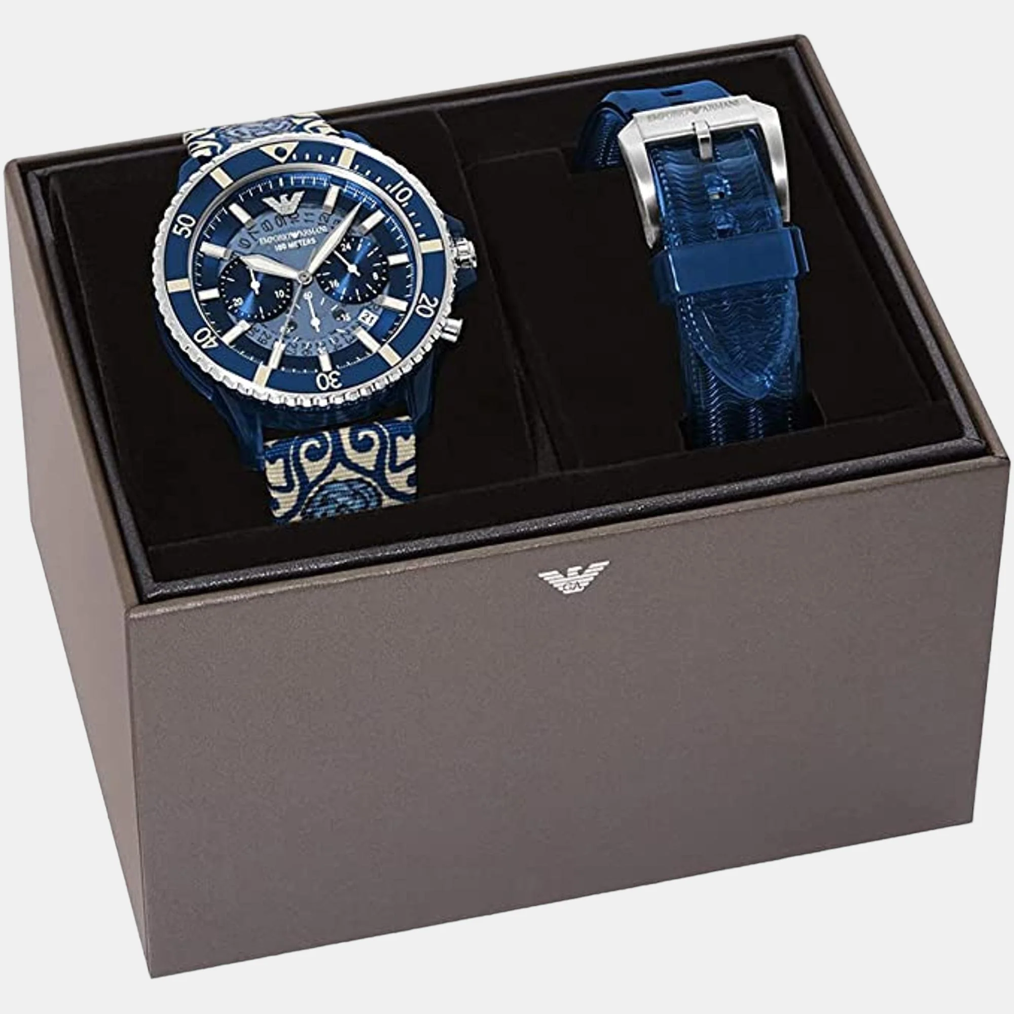 World Explorer Men Quartz Blue Dial Chronograph Watch AR80067SET - Image 6