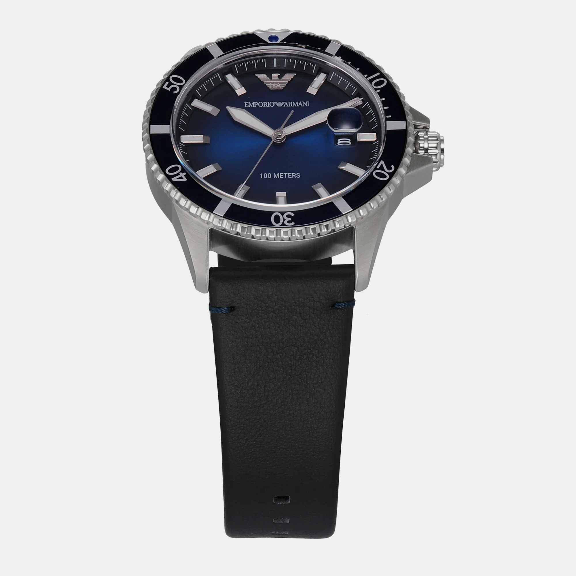 World Explorer Men Quartz Silver Dial Analog Leather Watch AR11516 - Image 2