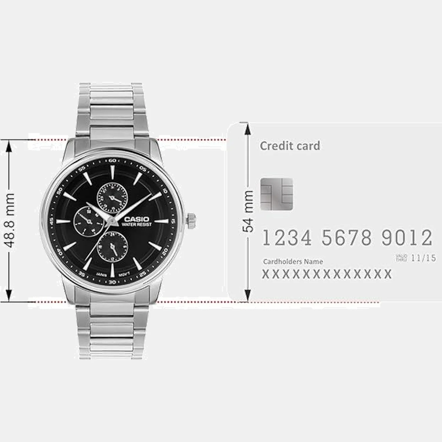 Enticer Men Quartz Black Dial Analog Stainless Steel Watch A2458 - Image 3