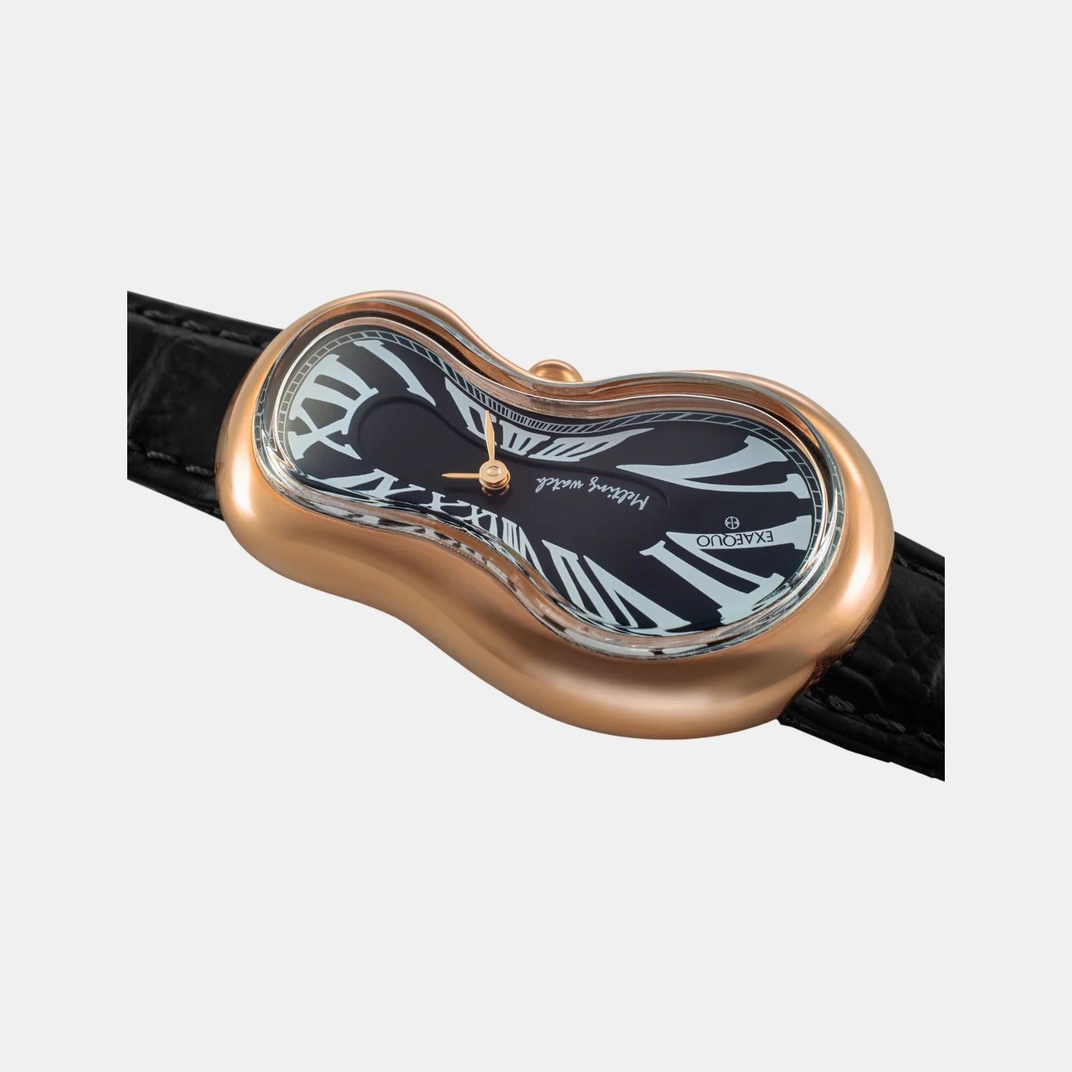 Classic Unisex Quartz Black Dial Analog Leather Watch EX0003.0001 - Image 3