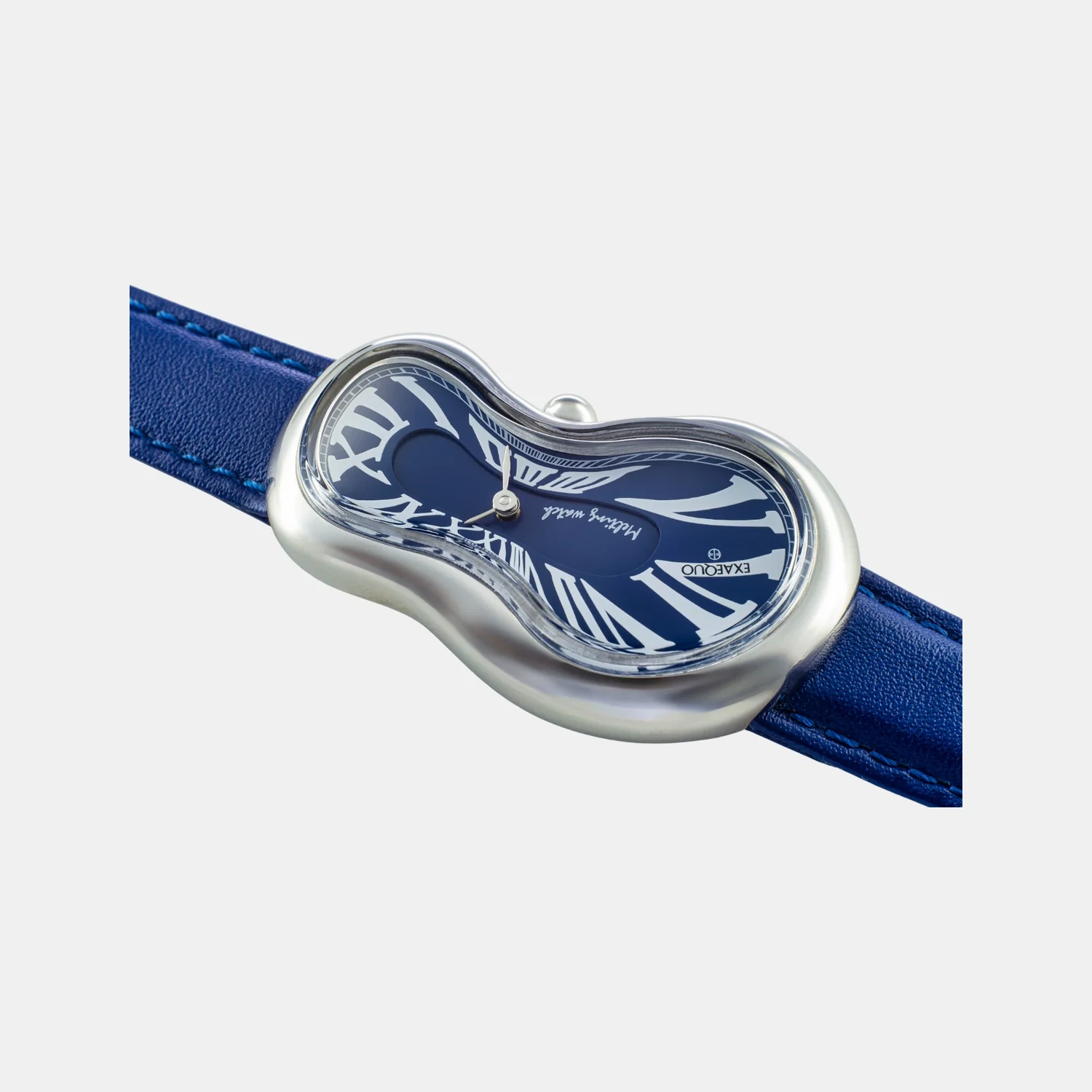 Classic Unisex Quartz Blue Dial Analog Leather Watch EX0001.0004 - Image 3
