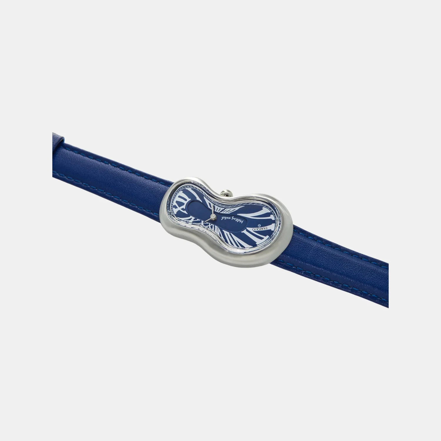 Classic Unisex Quartz Blue Dial Analog Leather Watch EX0001.0004 - Image 4