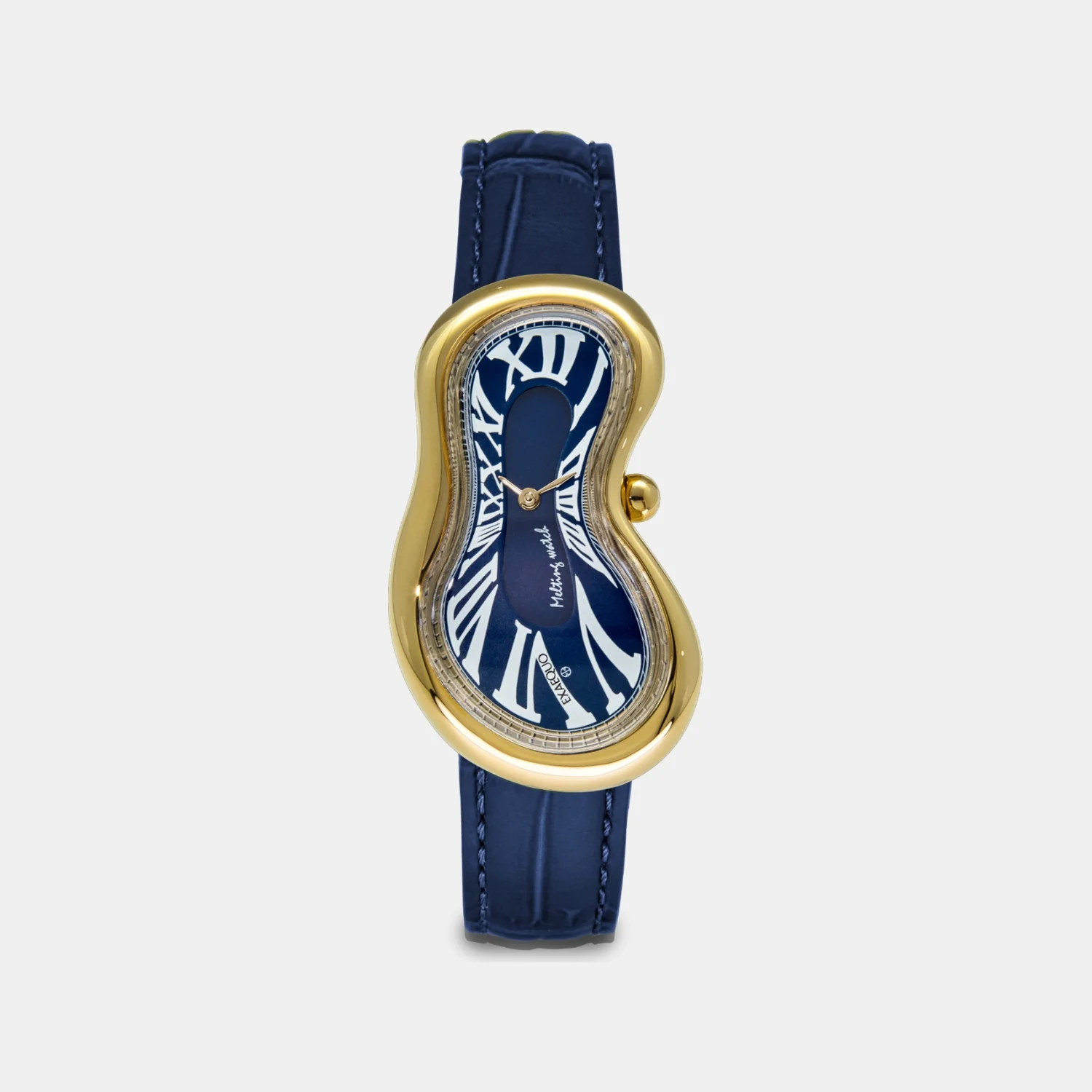 Classic Unisex Quartz Blue Dial Analog Leather Watch EX0002.0004 - Image 2