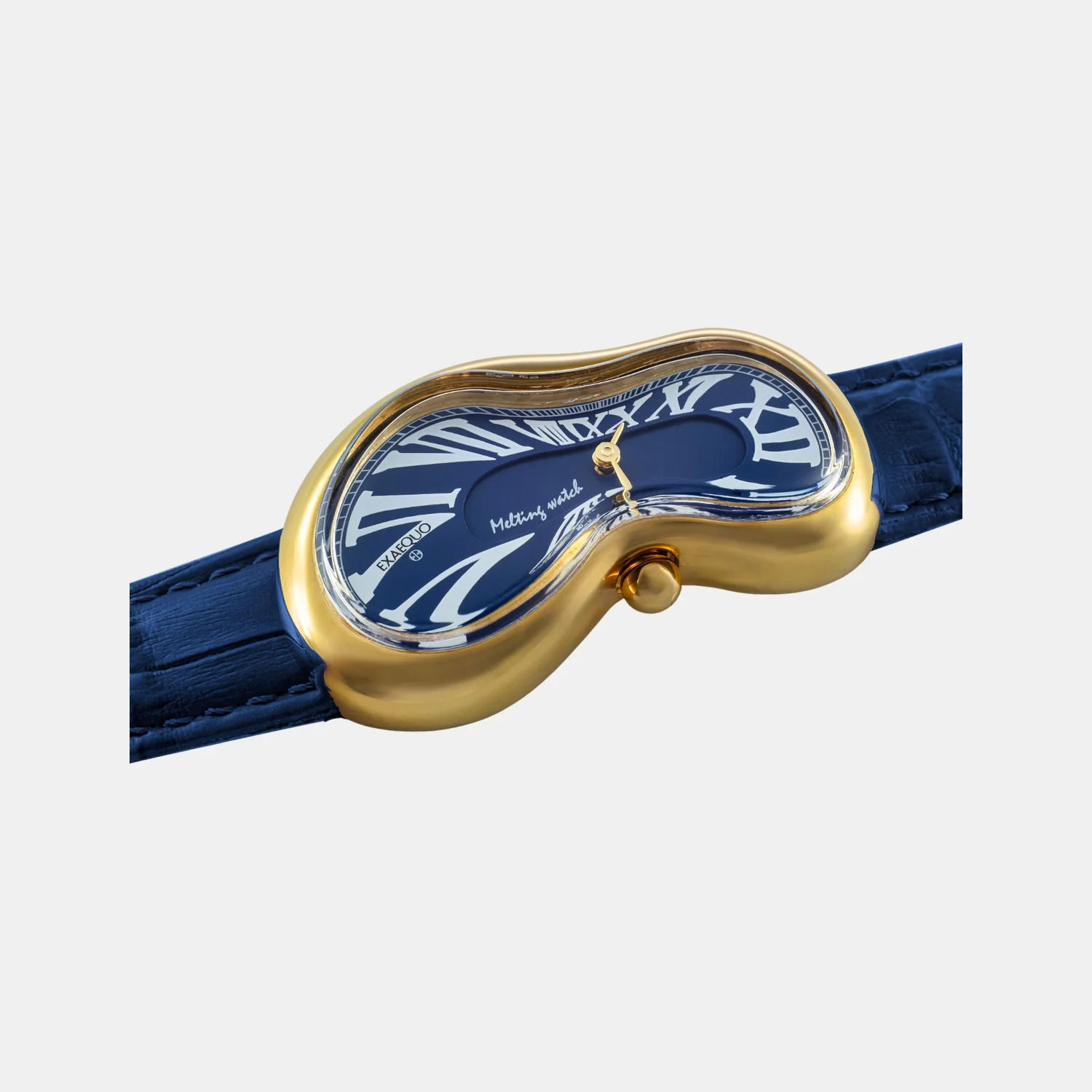 Classic Unisex Quartz Blue Dial Analog Leather Watch EX0002.0004 - Image 3