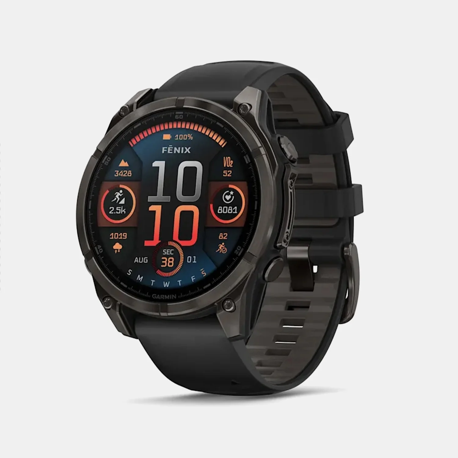 Fenix 8 Unisex Black Dial Digital Silicone Watch 010-02904-21 - Image 2