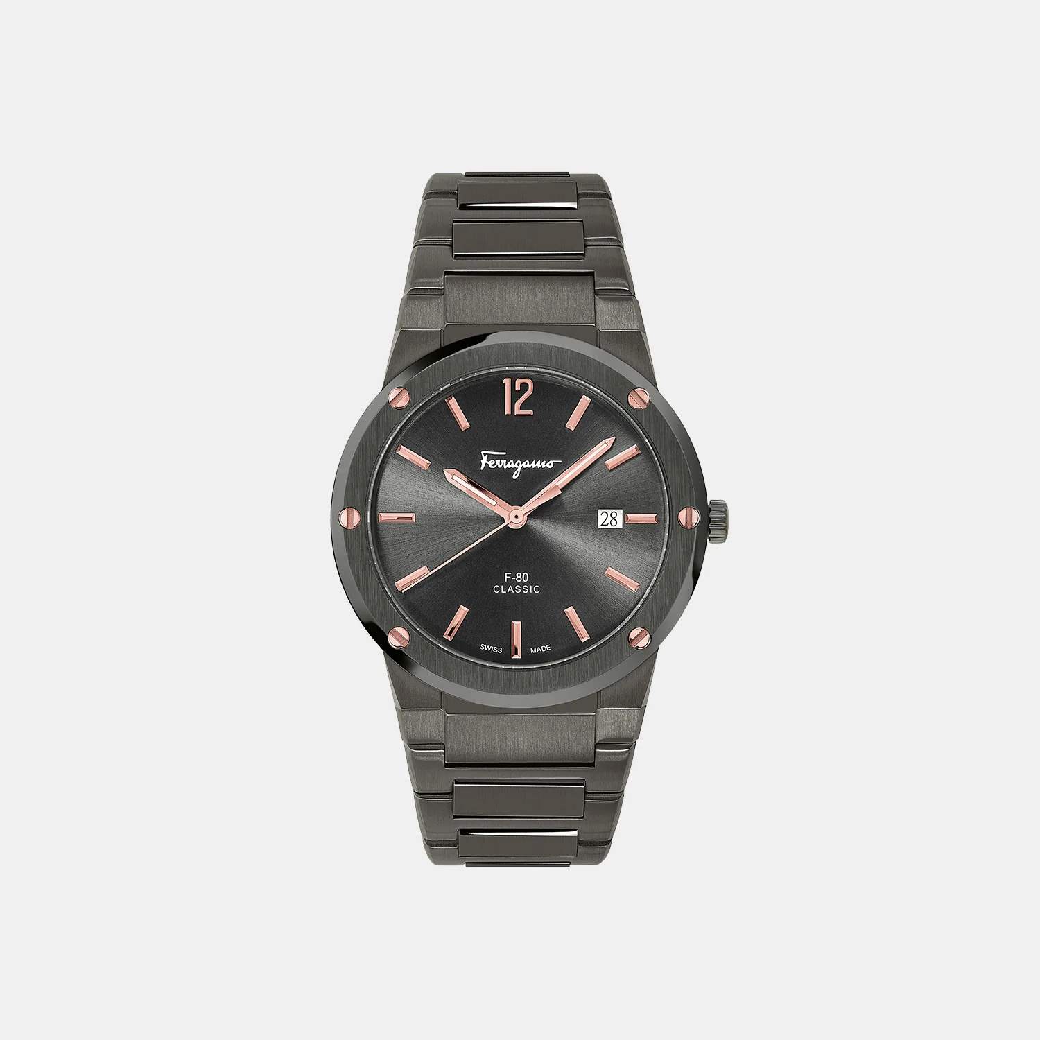 F-80 Classic Men Quartz Grey Dial Analog Stainless Steel Watch SFDT01520 - Image 2