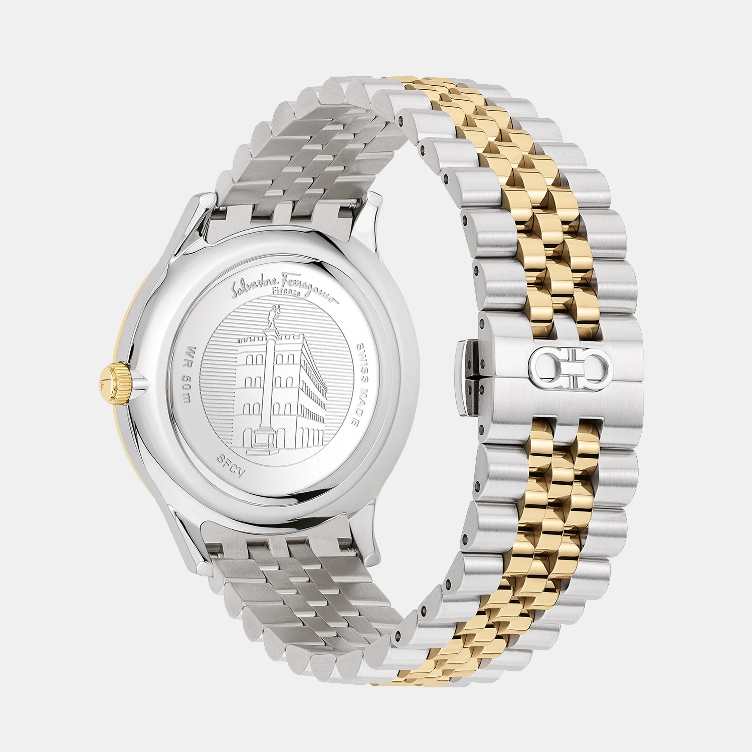 Ferragamo Duo Men Quartz Champagne Dial Analog Stainless Steel Watch SFCV00319 - Image 2