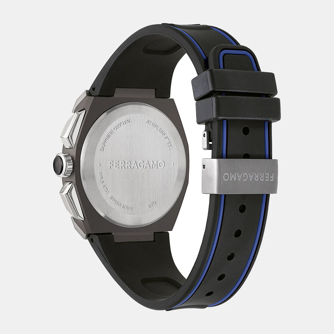 K2-Supreme Chrono 43Mm-Fw Men Quartz Black Dial Chronograph Silicone Watch SFK200123 - Image 4