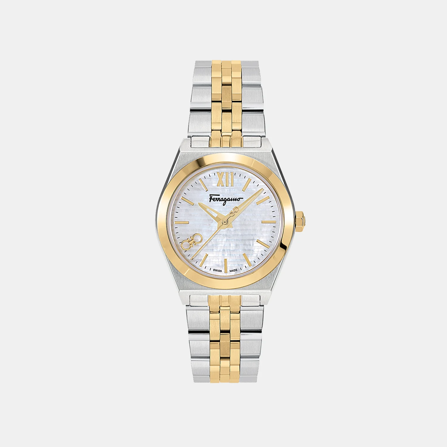 Kj-Vega New 28Mm Women Quartz White Mother Of Pearl Dial Analog Stainless Steel Watch SFKJ00223