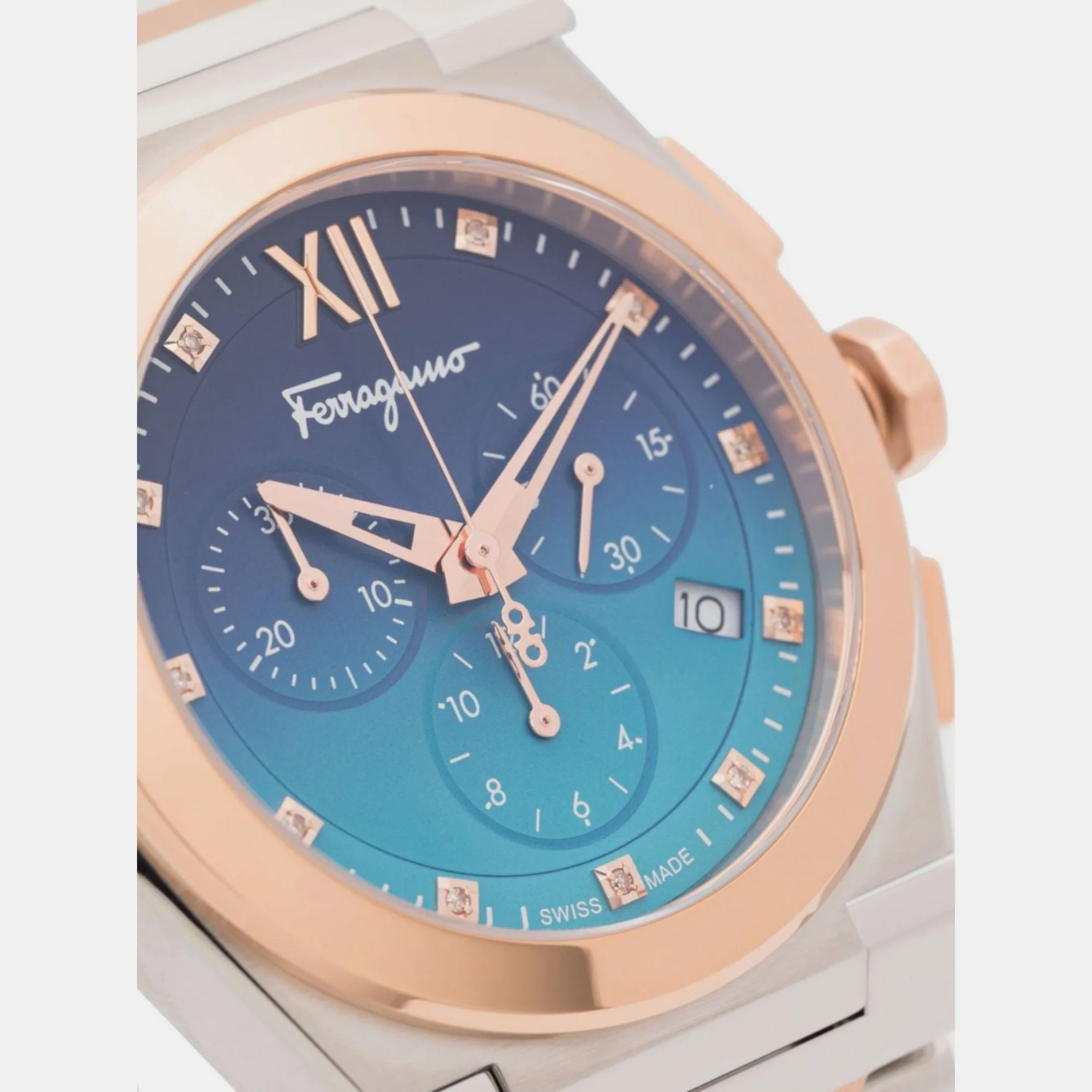 Kl-Vega Chrono 40Mm Men Quartz Two Tone Dial Chronograph Stainless Steel Watch SFKL00723 - Image 3
