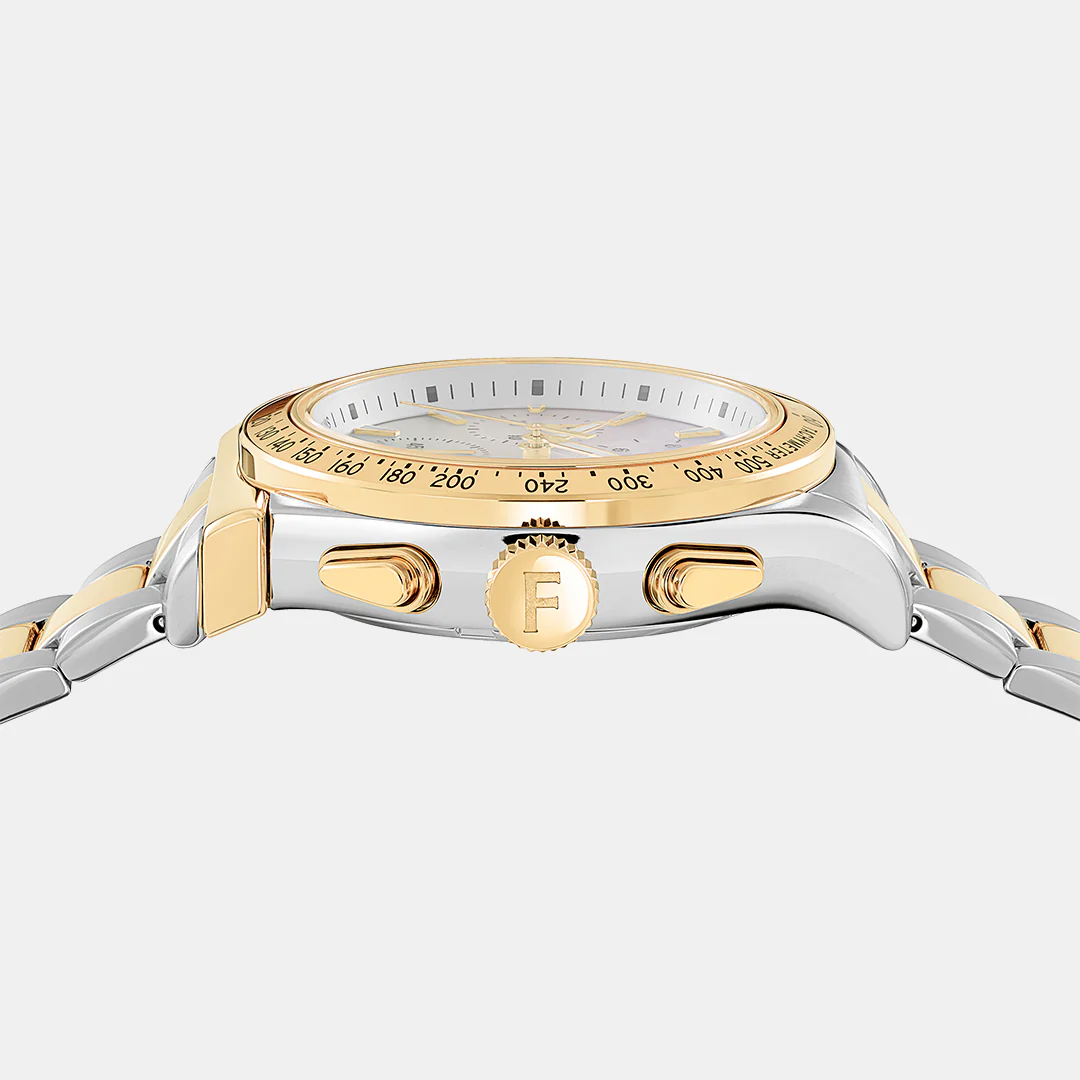 Kw-1927 Chrono Lady 38Mm- Unisex Quartz White Dial Chronograph Stainless Steel Watch SFKW00323 - Image 2