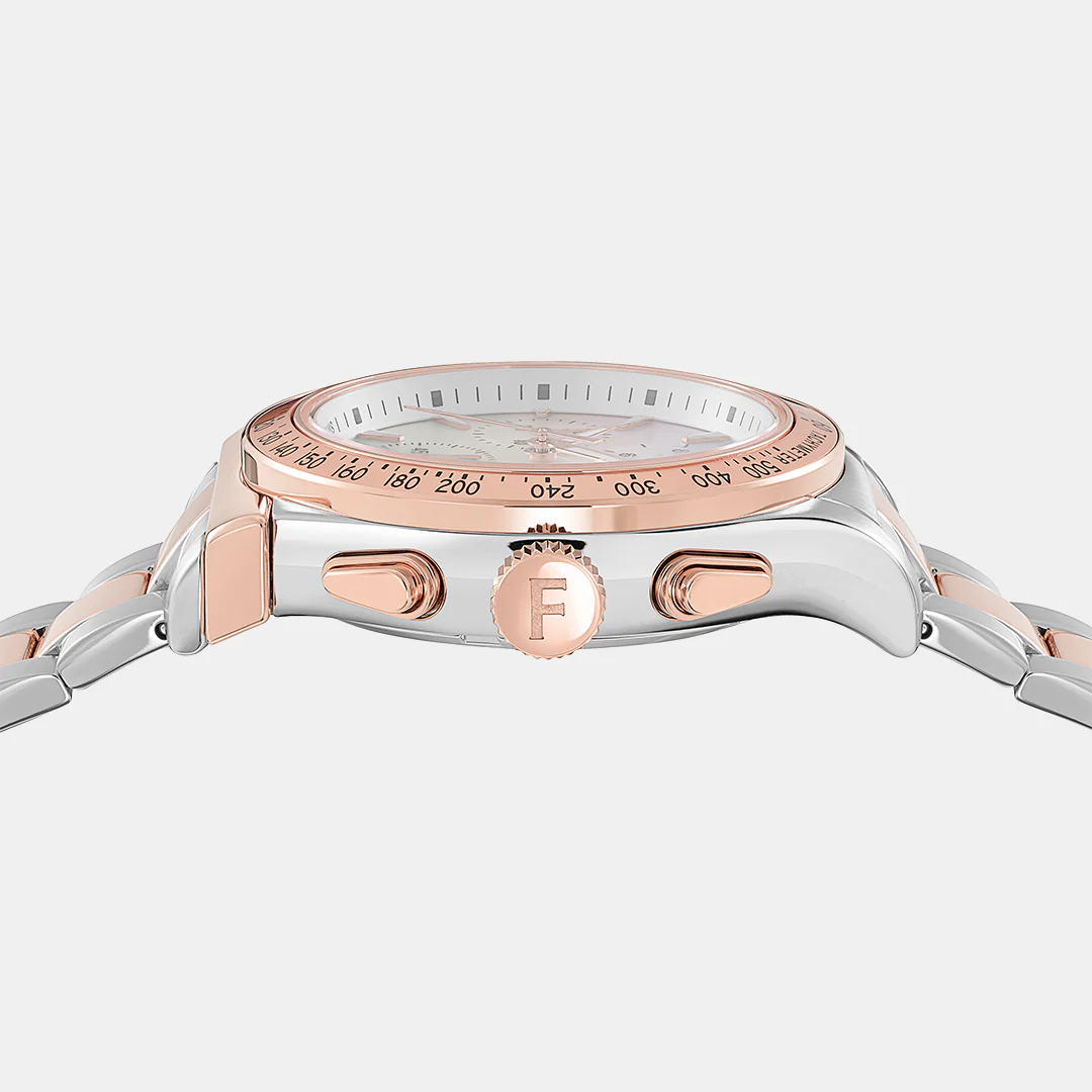 Kw-1927 Chrono Lady 38Mm- Unisex Quartz White Dial Chronograph Stainless Steel Watch SFKW00423 - Image 2