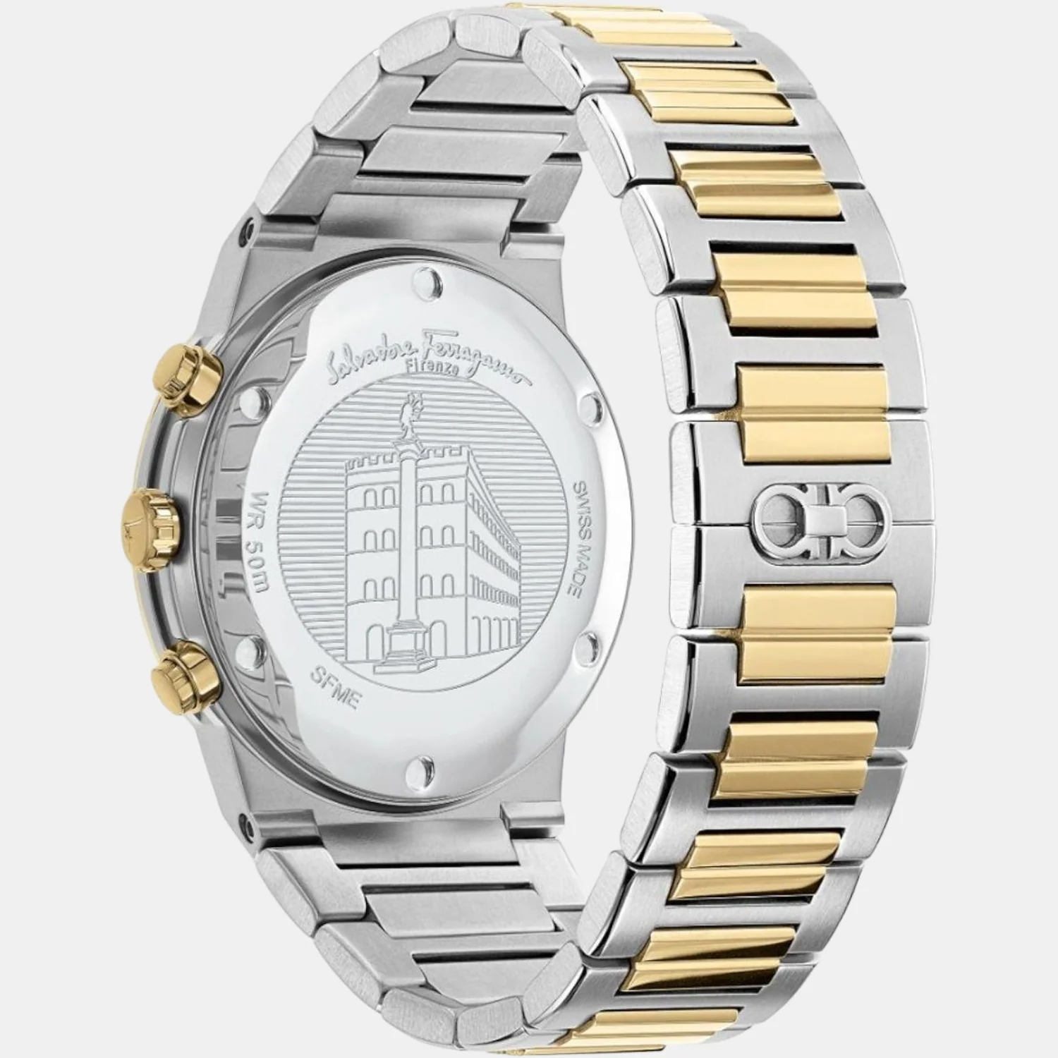Me-Ferragamo Sapphire Chr Men Quartz Blue Dial Chronograph Stainless Steel Watch SFME00521 - Image 3