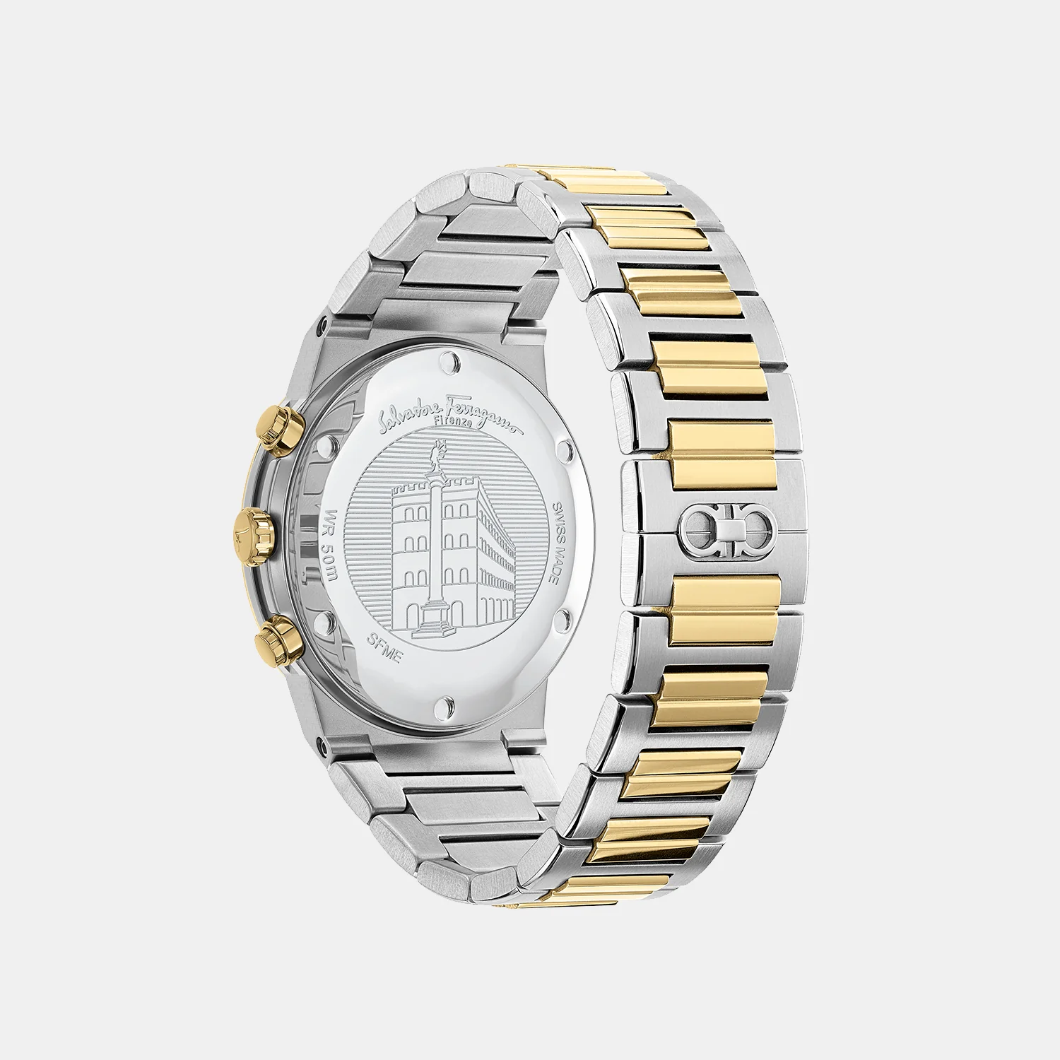 Me-Ferragamo Sapphire Chr Men Quartz Silver Dial Chronograph Stainless Steel Watch SFME00821 - Image 3