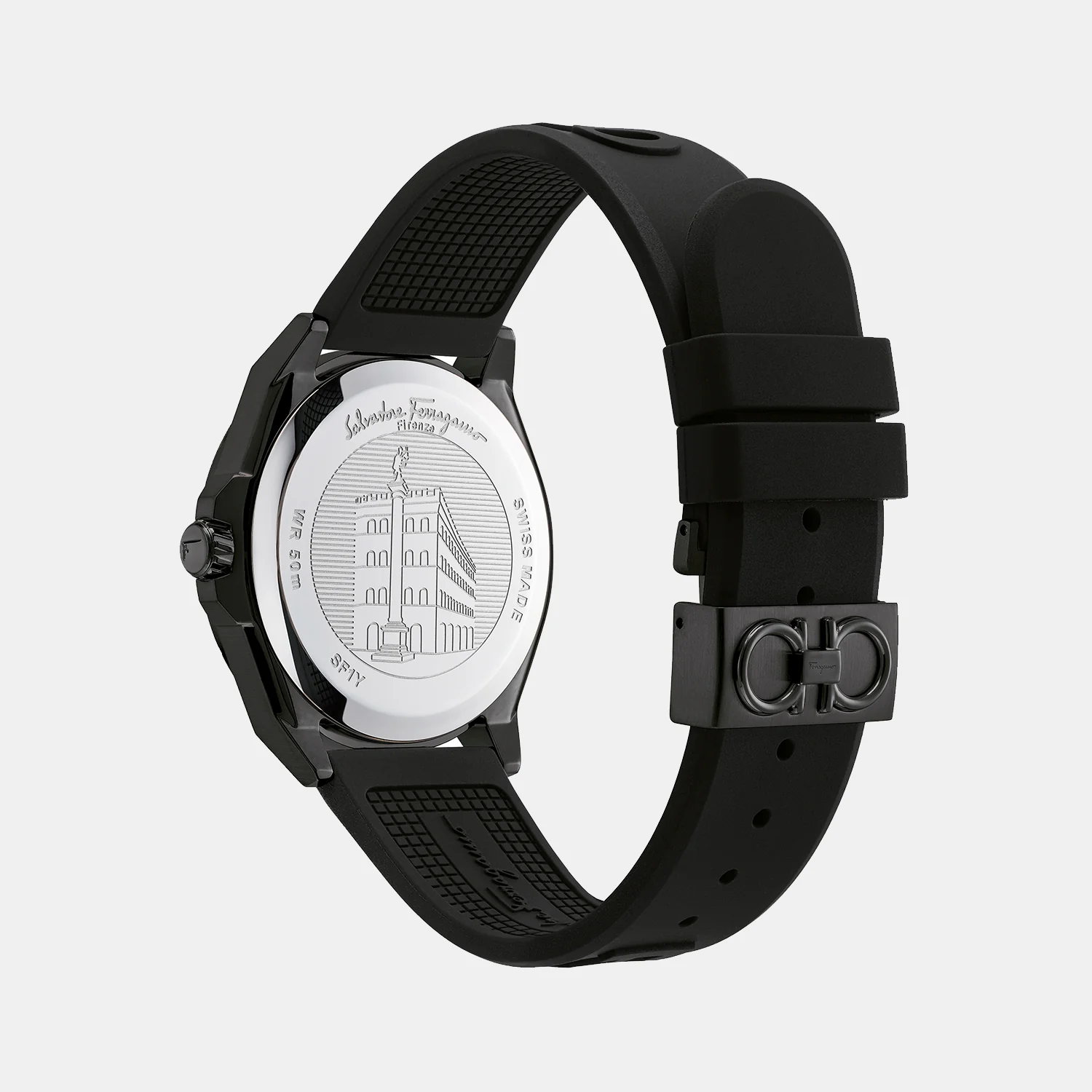 Men Quartz Black Dial Analog Silicone Watch SF1Y00720 - Image 2